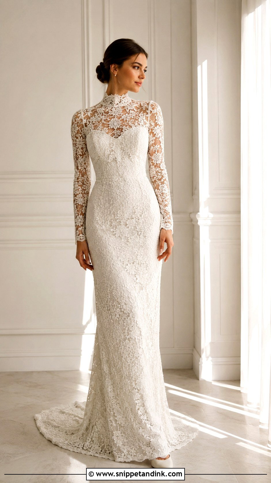 Full Lace High Neck Wedding Dress - Snippet and Ink - 25 Full Lace Wedding Dresses