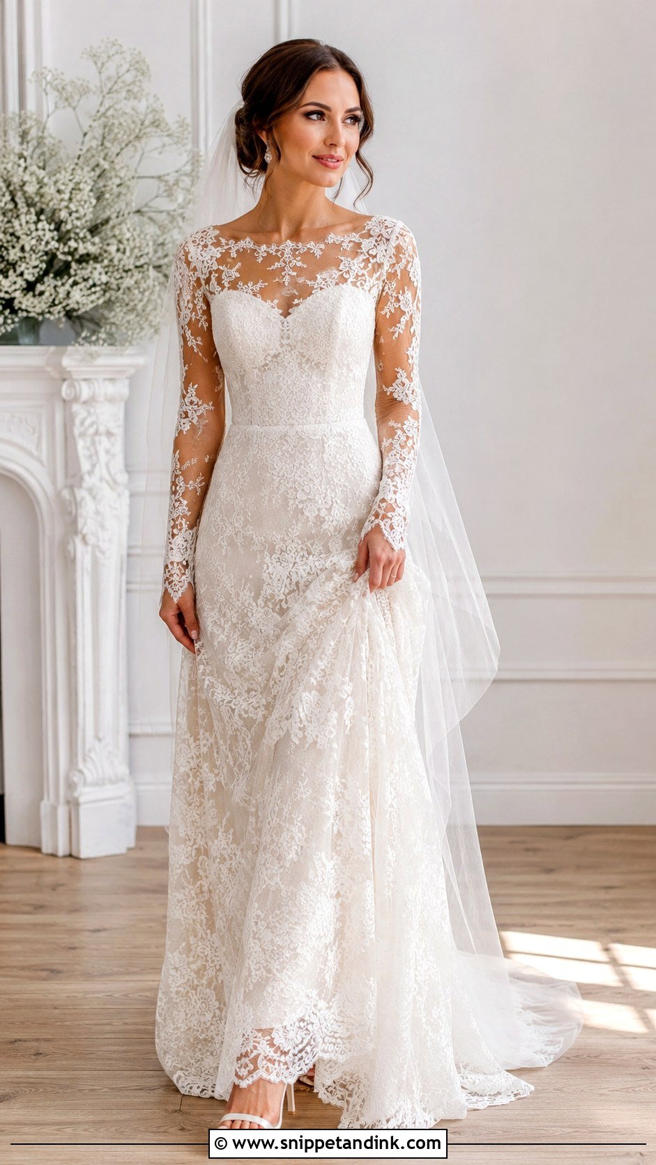 Full Lace Illusion Wedding Dress - Snippet and Ink - 25 Full Lace Wedding Dresses