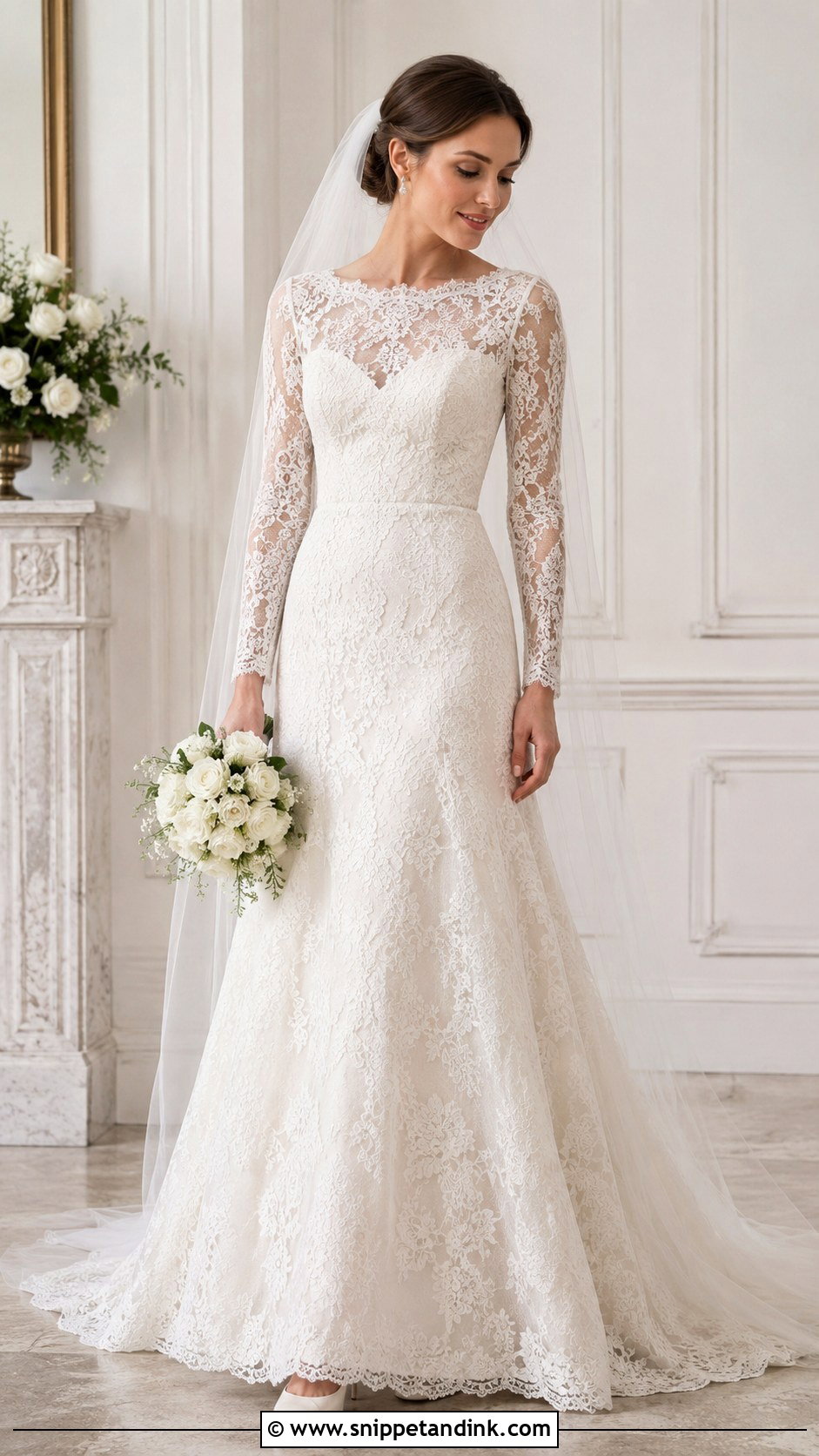 Full Lace Long Sleeve Wedding Dress - Snippet and Ink - 25 Full Lace Wedding Dresses
