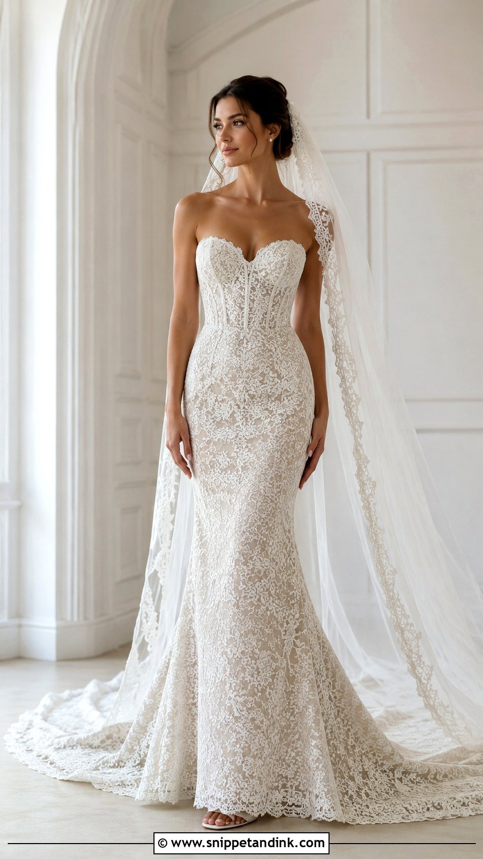 Full Lace Strapless Wedding Dress - Snippet and Ink - 25 Full Lace Wedding Dresses