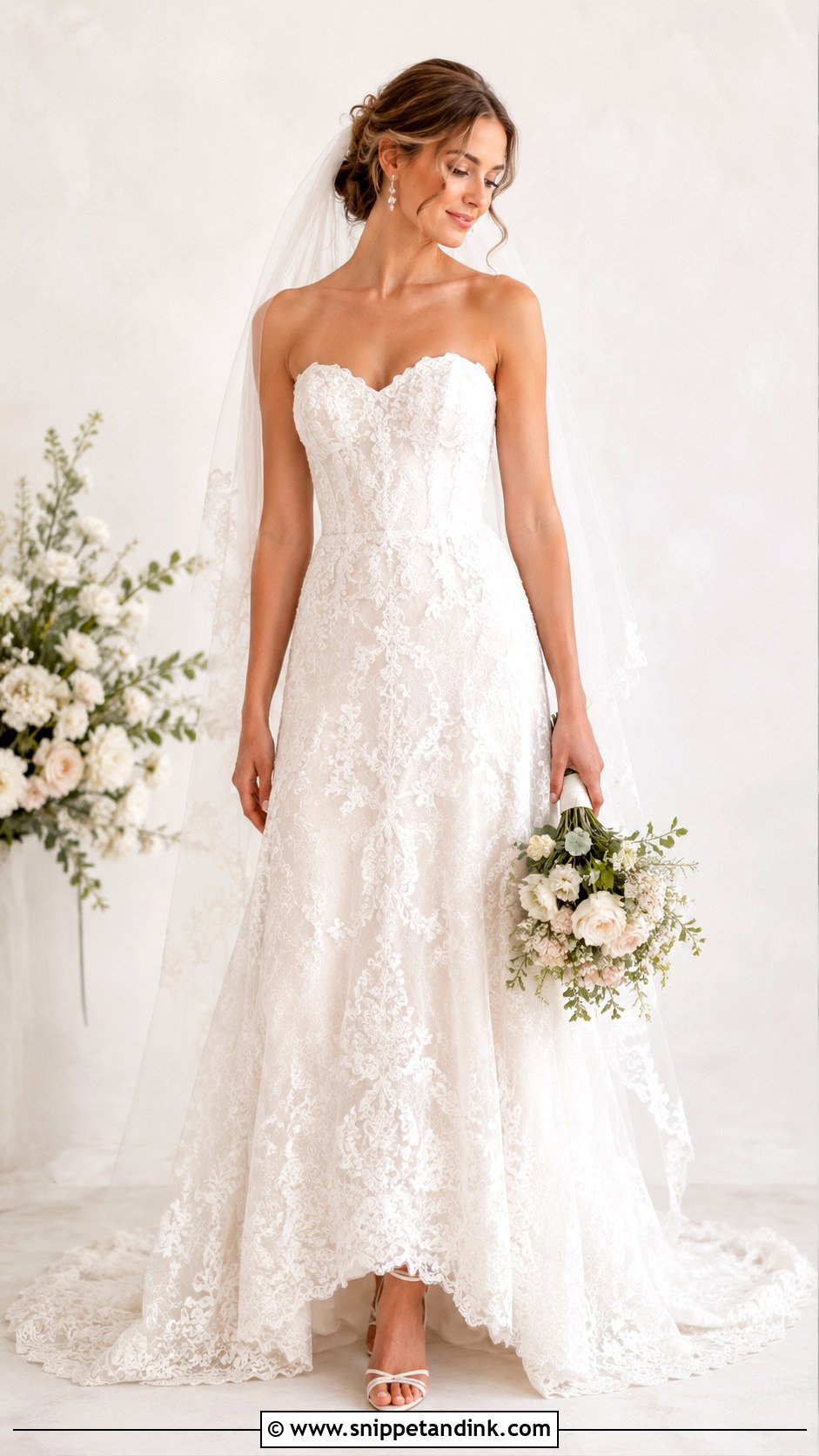 Full Lace Sweetheart Wedding Dress - Snippet and Ink - 25 Full Lace Wedding Dresses