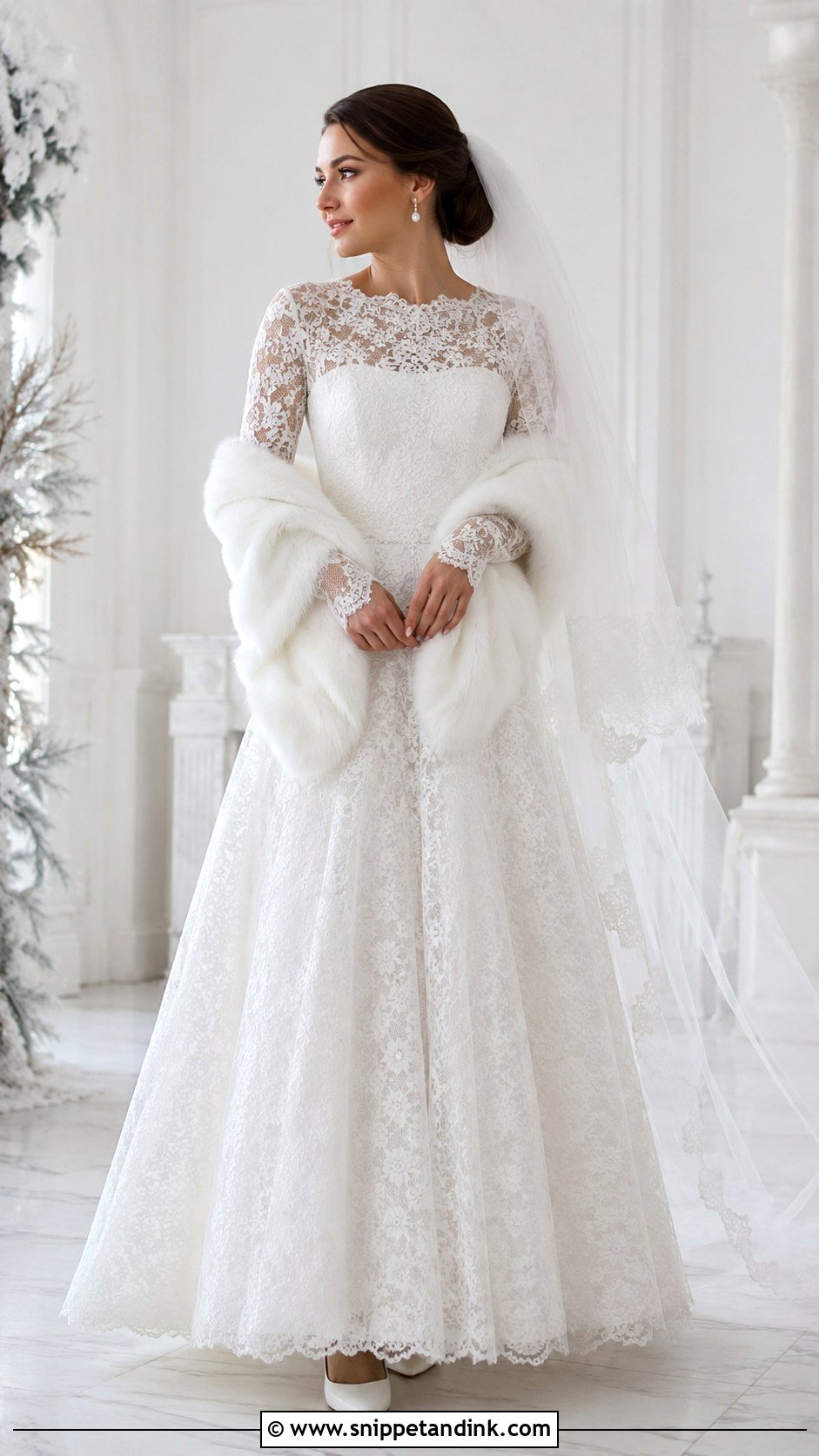 Full Lace Winter Wedding Dress - Snippet and Ink - 25 Full Lace Wedding Dresses