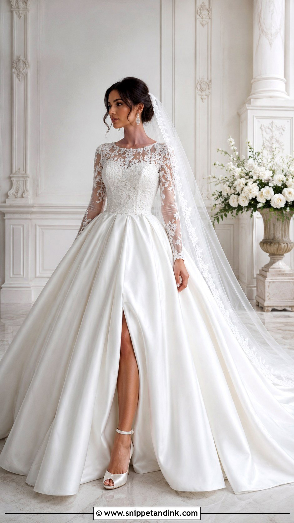 Full Sleeve Ball Gown Wedding Dress - Snippet and Ink - 25 Full Sleeve Wedding Dress Ideas