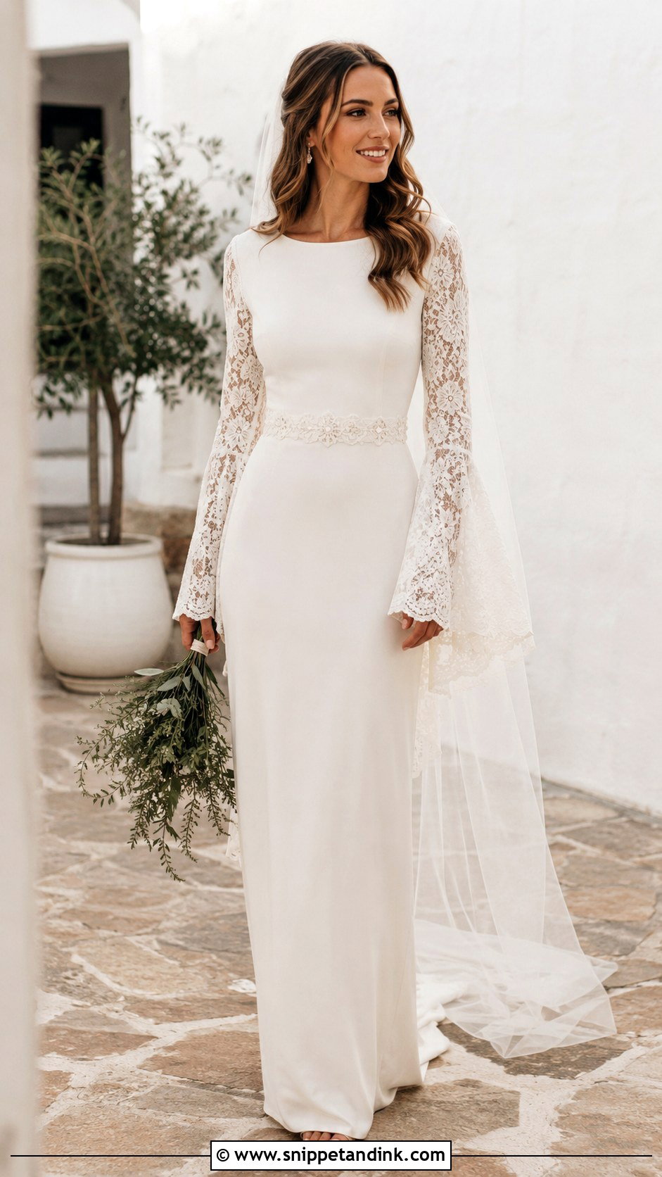 Full Sleeve Bell Sleeve Wedding Dress - Snippet and Ink - 25 Full Sleeve Wedding Dress Ideas