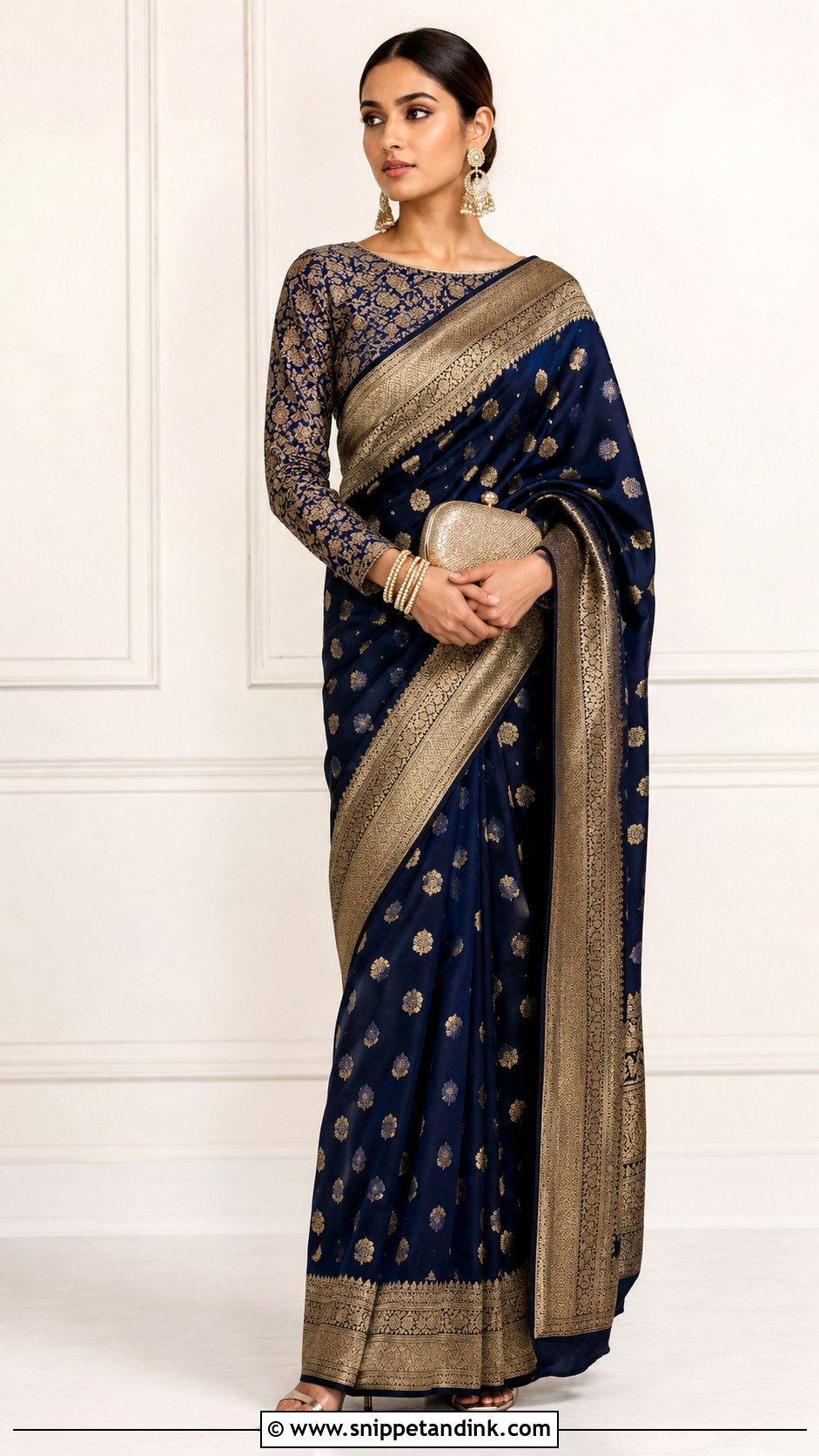 Full Sleeve Blouse With Silk Saree - Snippet and Ink - 25 Traditional Blouse Designs Weddings