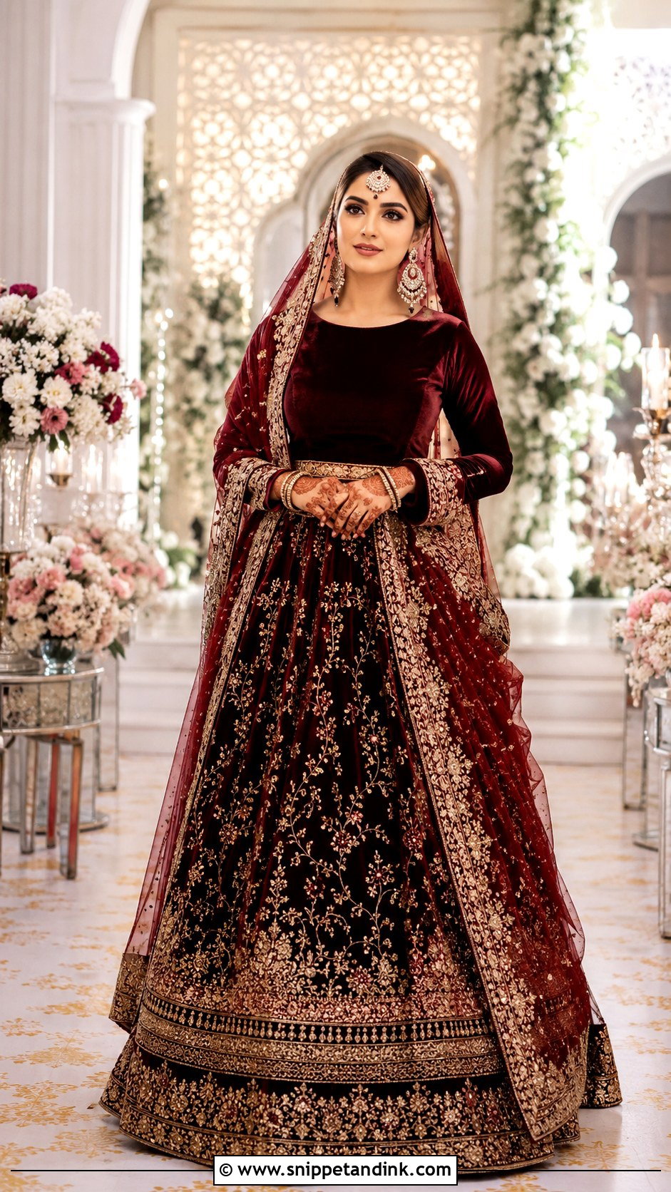 Full Sleeve Bridal Blouse With Winter Lehenga - Snippet and Ink - 20 Bridal Simple Blouse Designs
