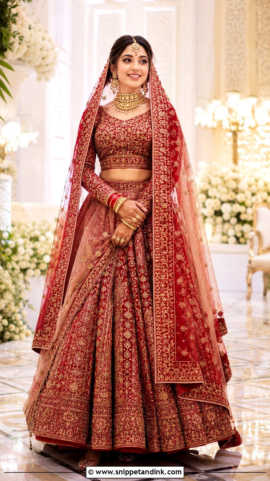 Full Sleeve Bridal Blouse With Zari Work - Snippet and Ink - 20 Bridal Blouse Sleeve Designs