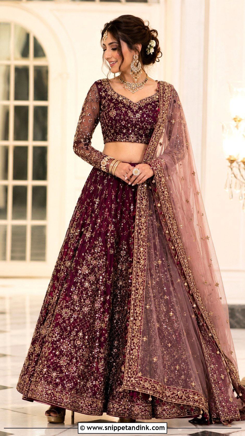 Full Sleeve Bridal Blouse - Snippet and Ink - 20 Bridal Wedding Blouse Design Ideas