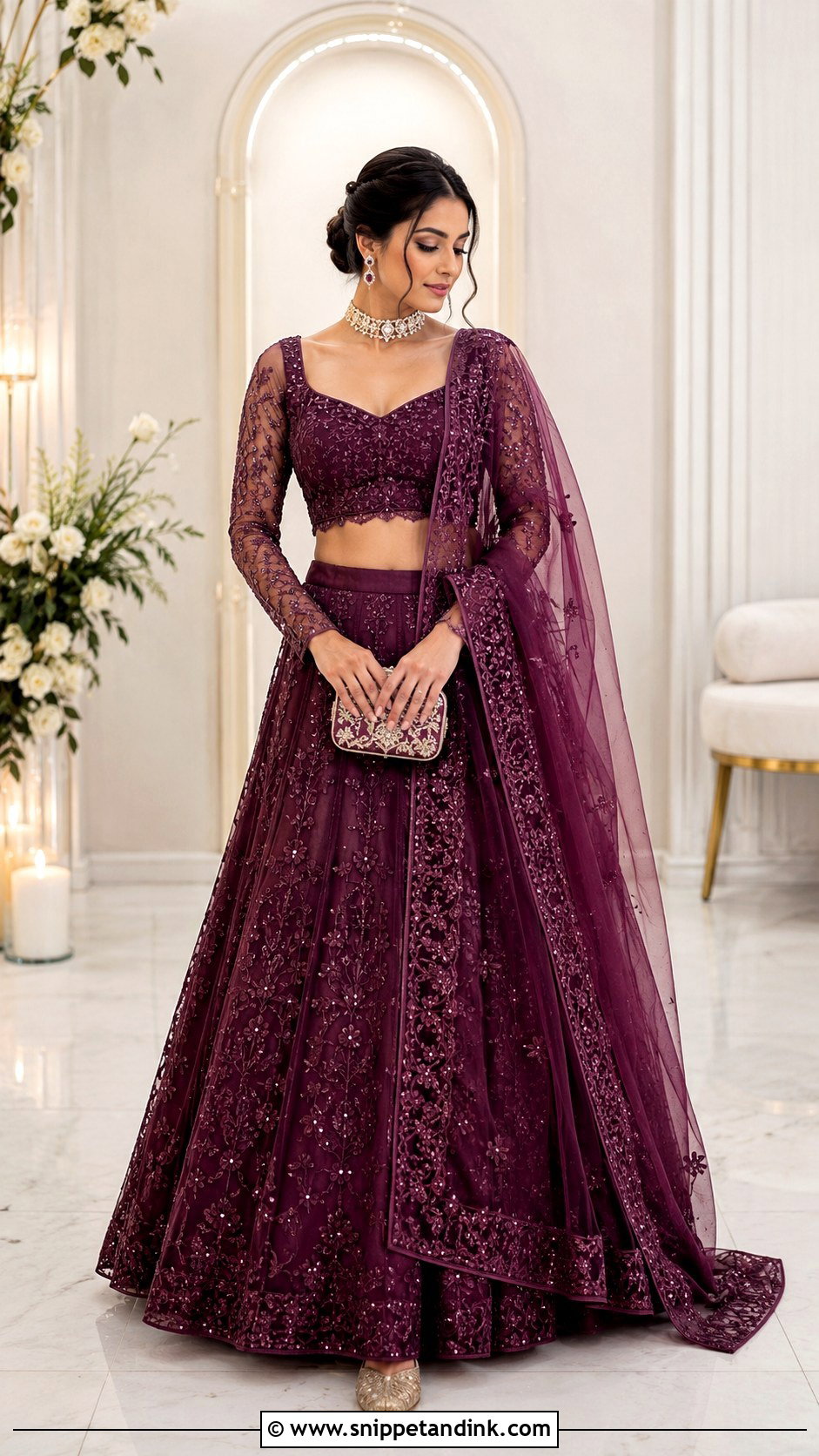 Full Sleeve Designer Choli With Embellished Lehenga - Snippet and Ink - 20 Designer Choli for Wedding Ideas
