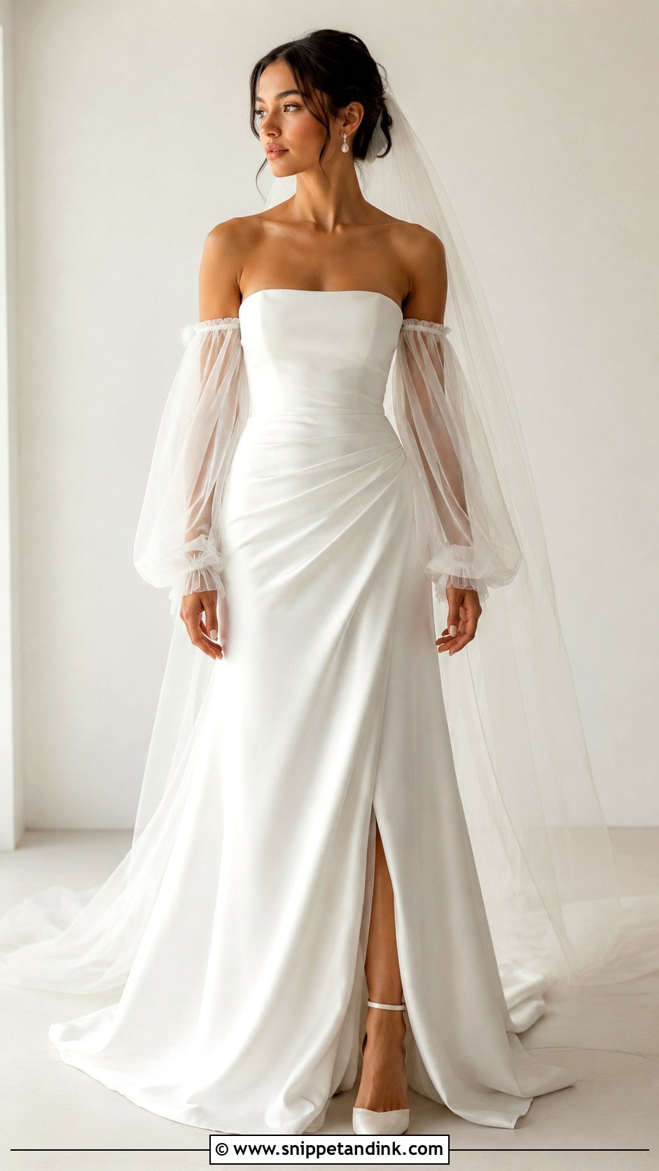 Full Sleeve Detachable Sleeve Wedding Dress - Snippet and Ink - 25 Full Sleeve Wedding Dress Ideas