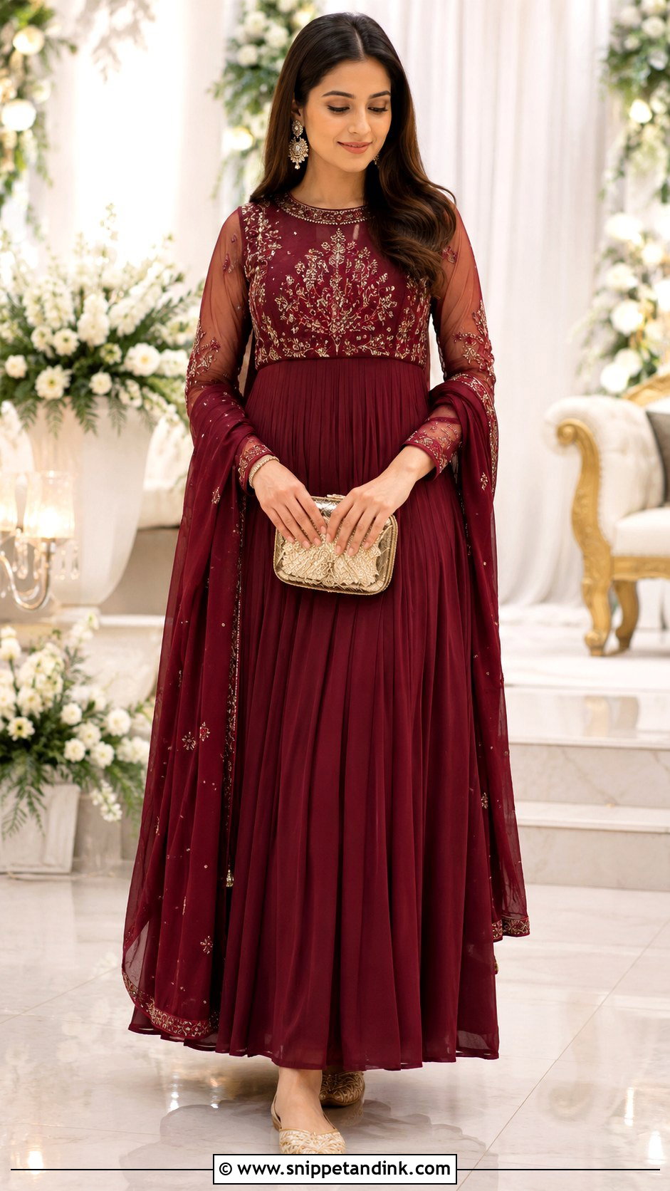 Full Sleeve Kurti With Pleated Skirt - Snippet and Ink - 20 Kurti Skirt Indian Weddings Ideas