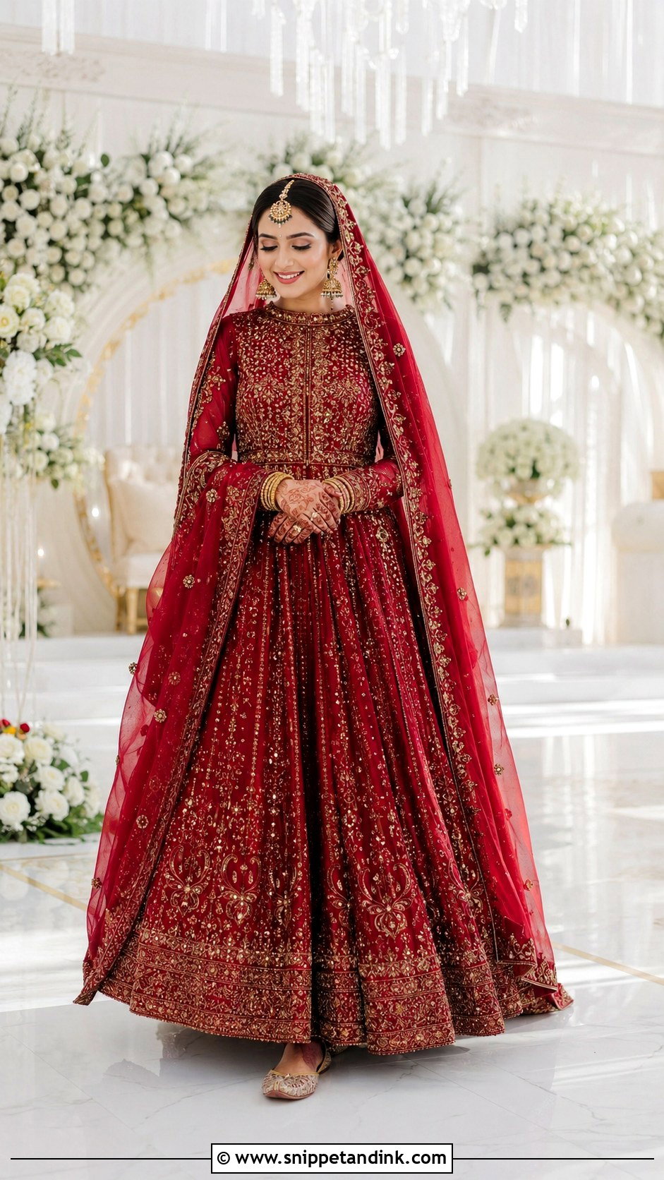 Full Sleeve Modest Anarkali Bridal Dress - Snippet and Ink - 20 Anarkali Bridal Dress Ideas