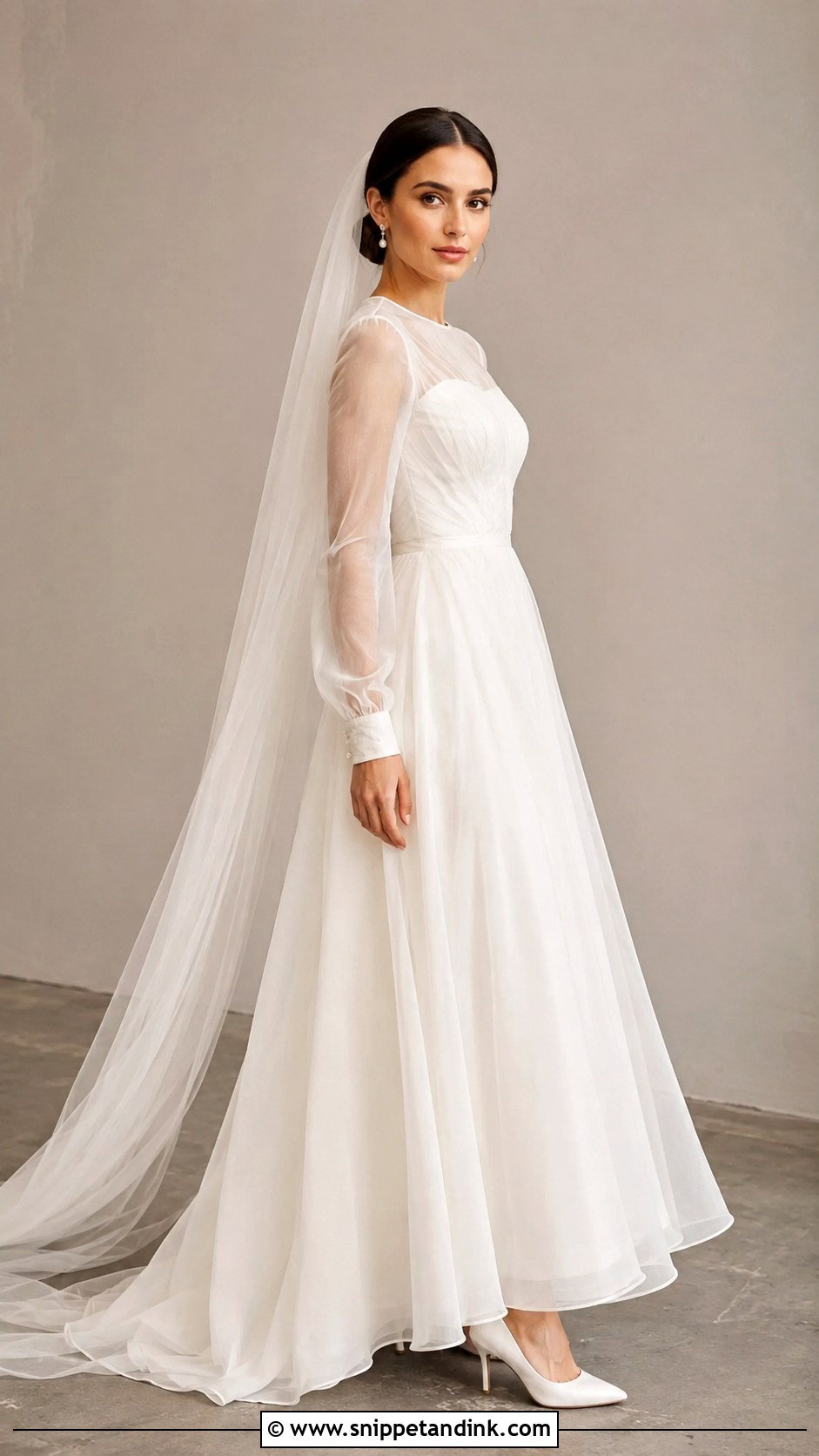 Full Sleeve Organza Wedding Dress - Snippet and Ink - 25 Full Sleeve Wedding Dress Ideas