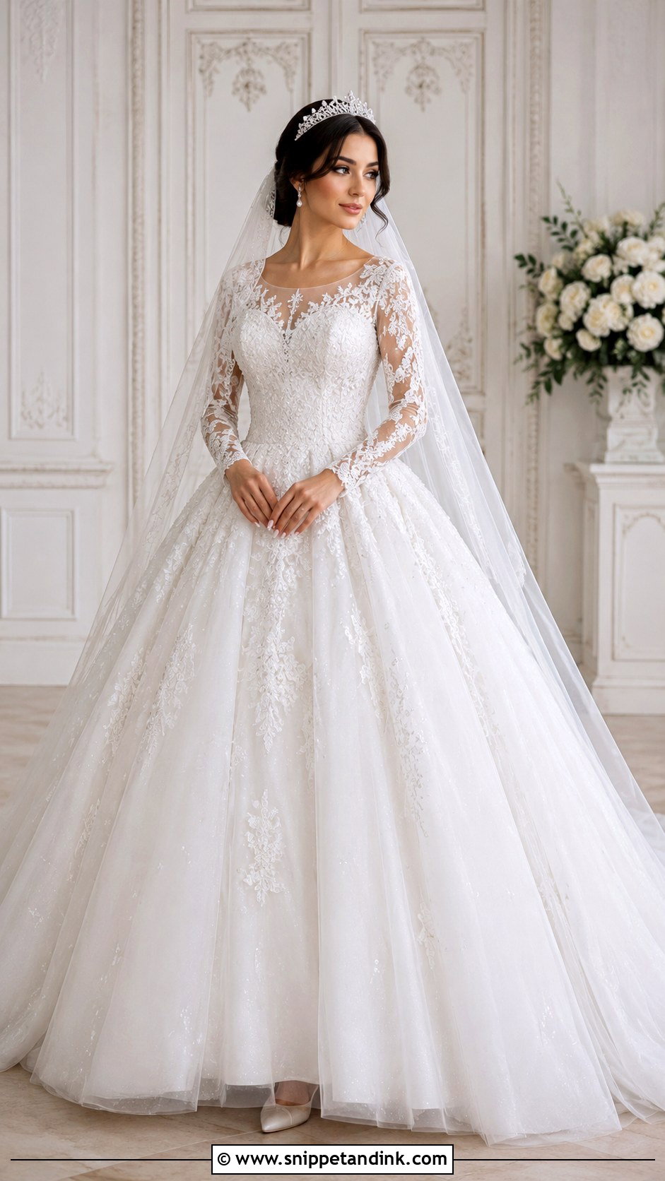 Full Sleeve Princess Wedding Dress - Snippet and Ink - 25 Full Sleeve Wedding Dress Ideas