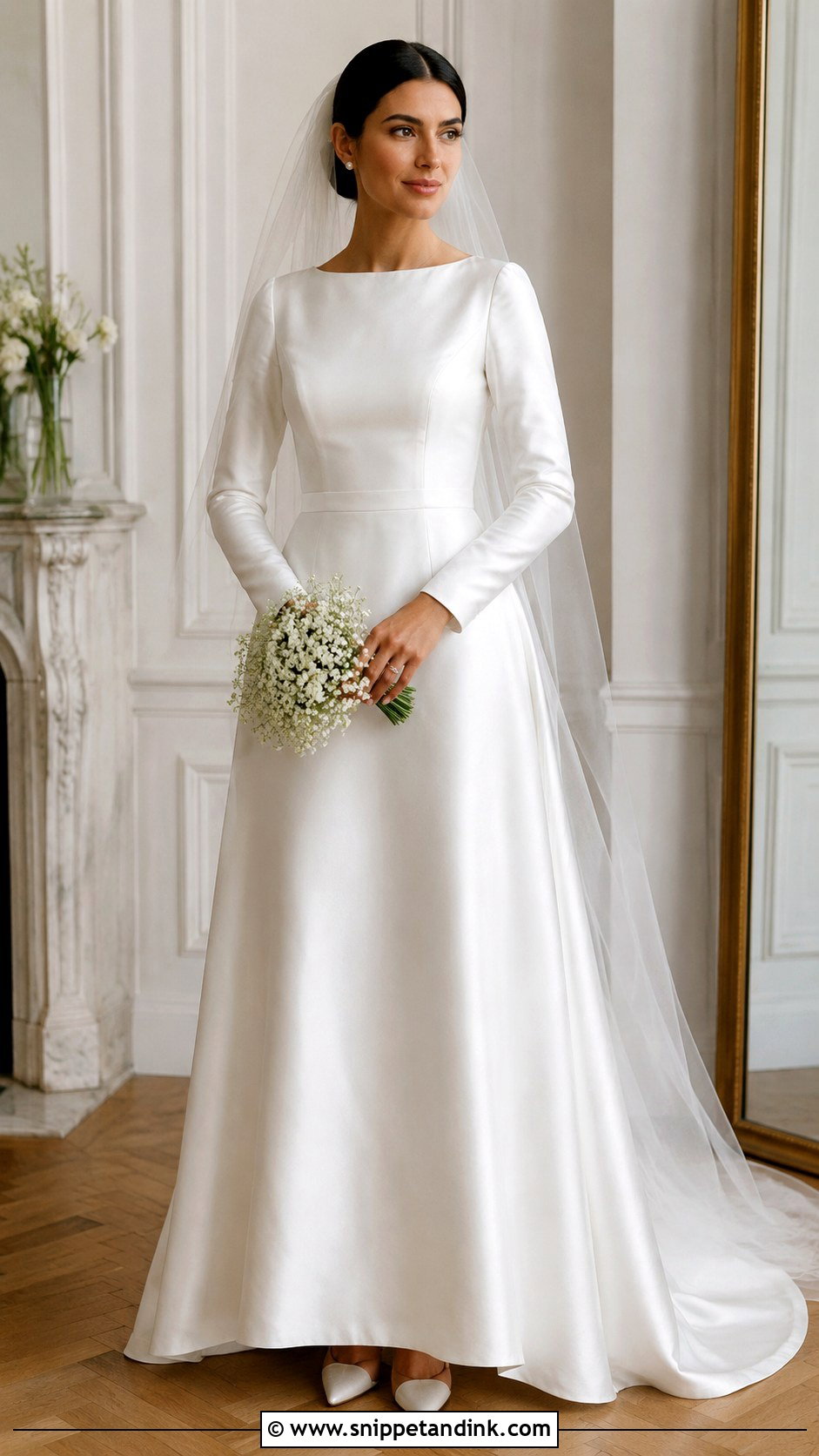 Full Sleeve Satin Wedding Dress - Snippet and Ink - 25 Full Sleeve Wedding Dress Ideas