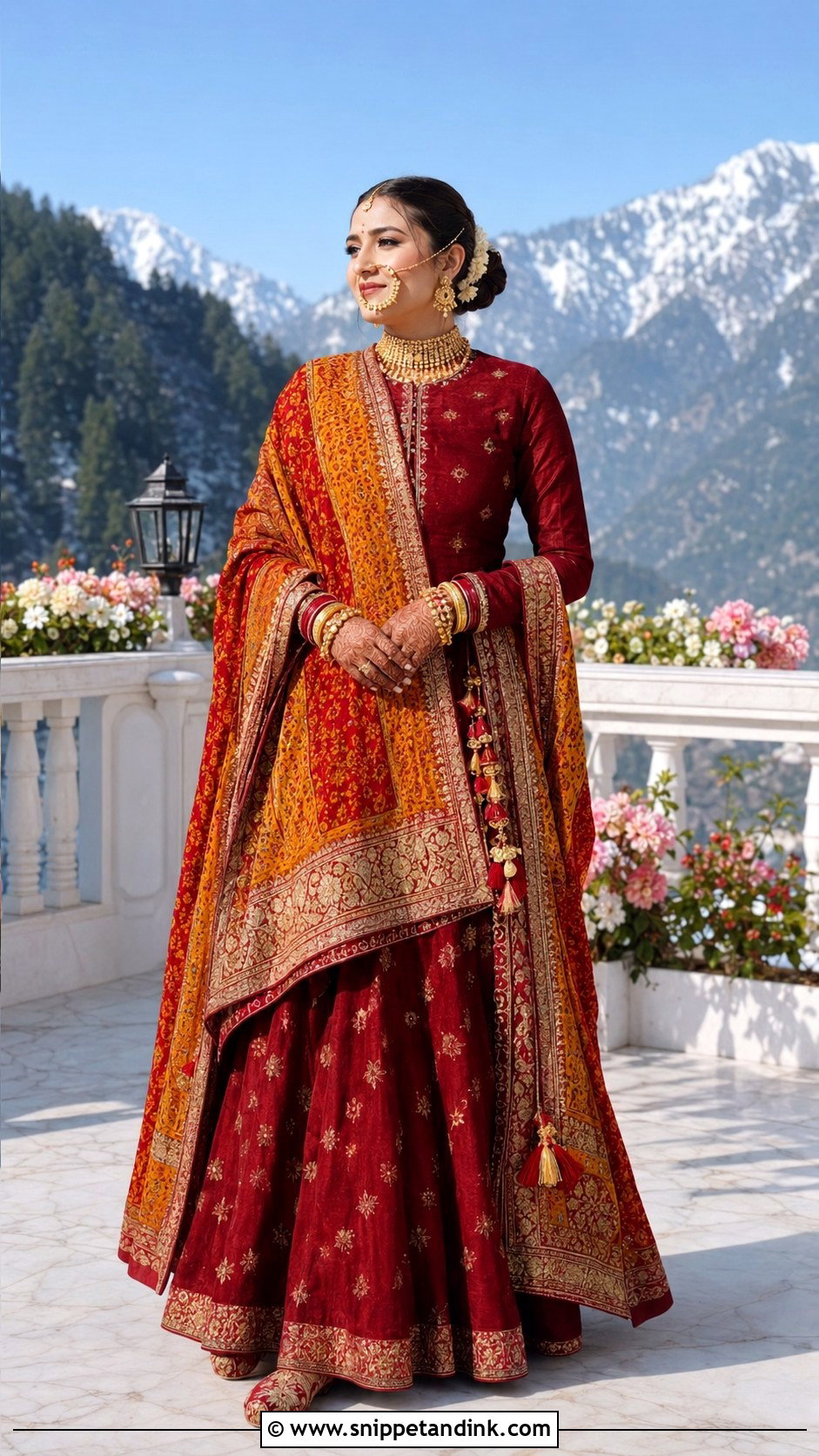 Full Sleeve Winter Kumauni Bride - Snippet and Ink - 20 Kumauni Bride Ideas