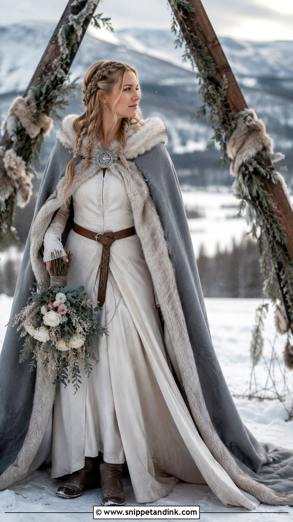 Fur Cloak Viking Wedding Dress - Snippet and Ink - 30 Viking Wedding Dress Ideas