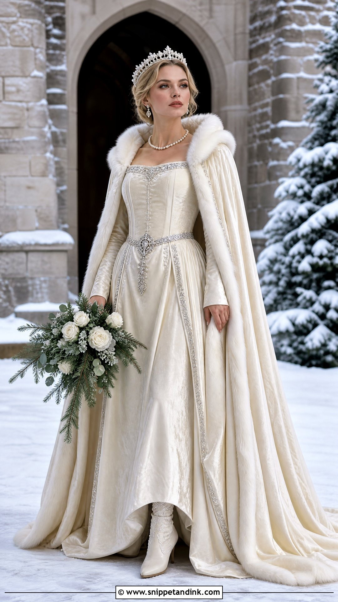 Fur Trim Medieval Queen Wedding Dress - Snippet and Ink - 20 Medieval Queen Wedding Dress Ideas