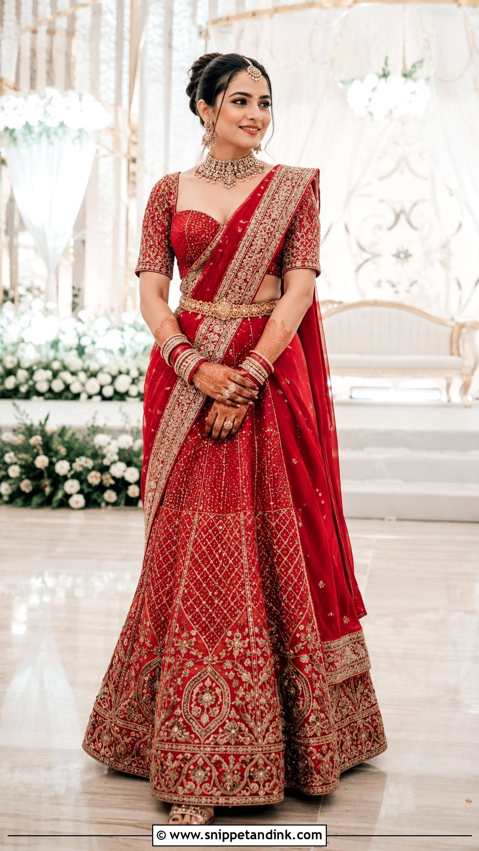 Fusion Bridal Lehenga Saree Look - Snippet and Ink - 25 Indian Bridal Outfits Wedding Day