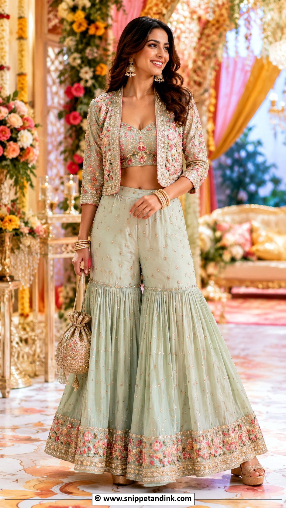 Fusion Gharara Outfit - Snippet and Ink - 30 Indowestern Wedding Outfits Women