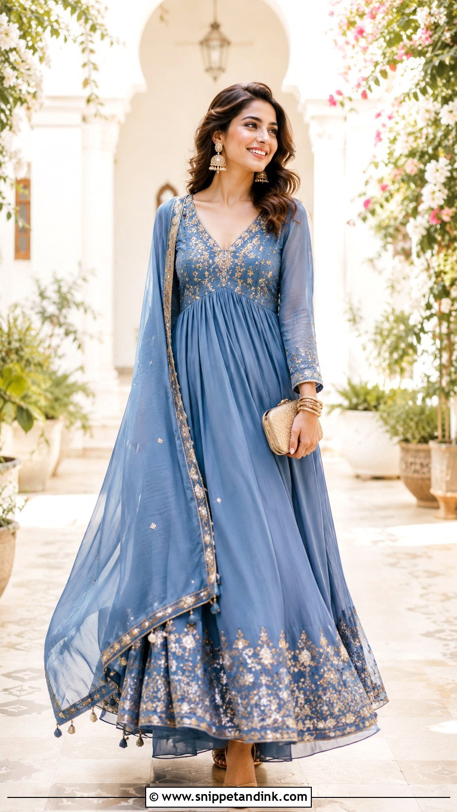 Fusion Maxi Dress Wedding Outfit - Snippet and Ink - 25 Indo Western Wedding Outfits Women
