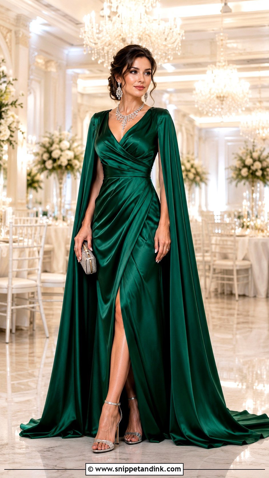 Gala Cape Sleeves Gown - Snippet and Ink - 25 Cape Sleeves Gown