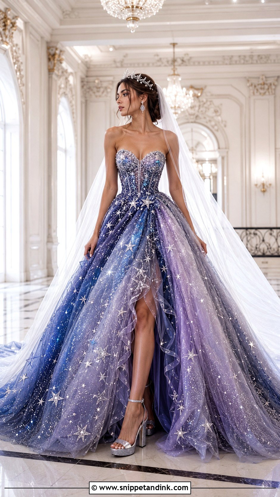 Galaxy Ball Gown Wedding Dress - Snippet and Ink - 20 Galaxy Wedding Dress Ideas