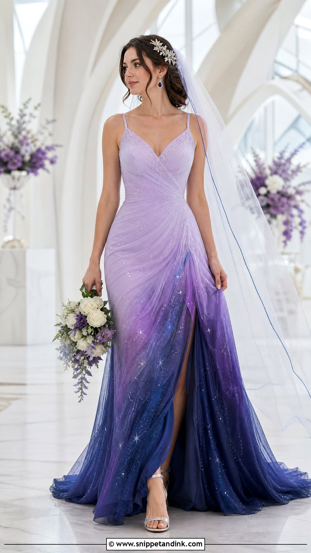 Galaxy Ombre Wedding Dress - Snippet and Ink - 20 Space Wedding Dress Ideas