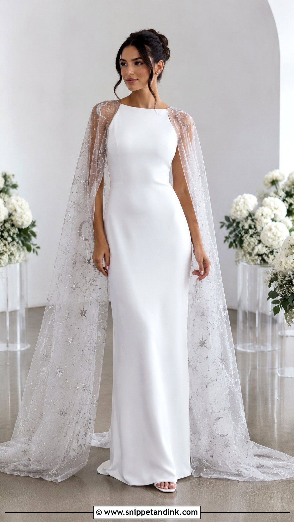 Galaxy Wedding Dress With Celestial Cape - Snippet and Ink - 20 Galaxy Wedding Dress Ideas