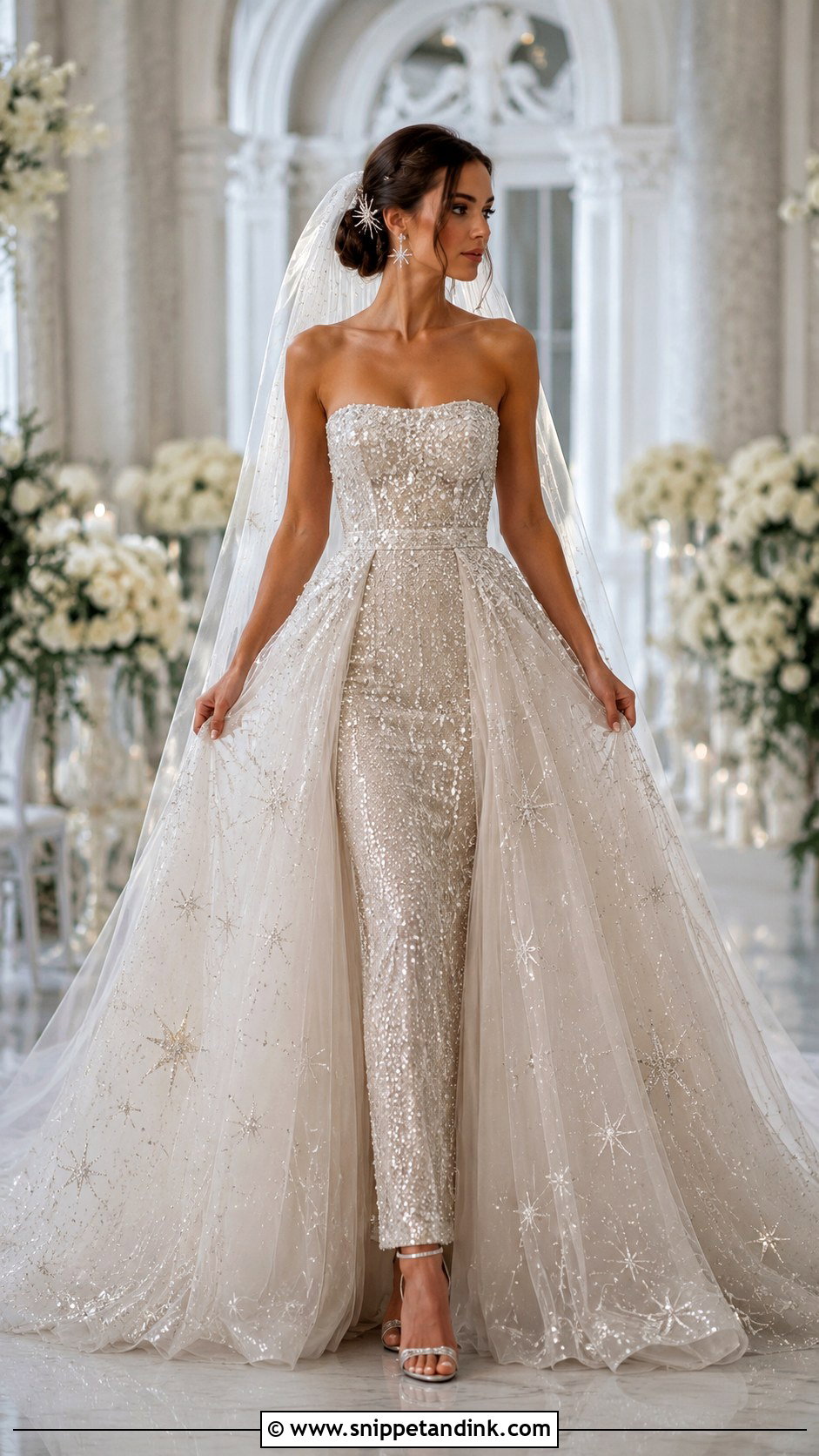 Galaxy Wedding Dress With Detachable Overskirt - Snippet and Ink - 20 Galaxy Wedding Dress Ideas