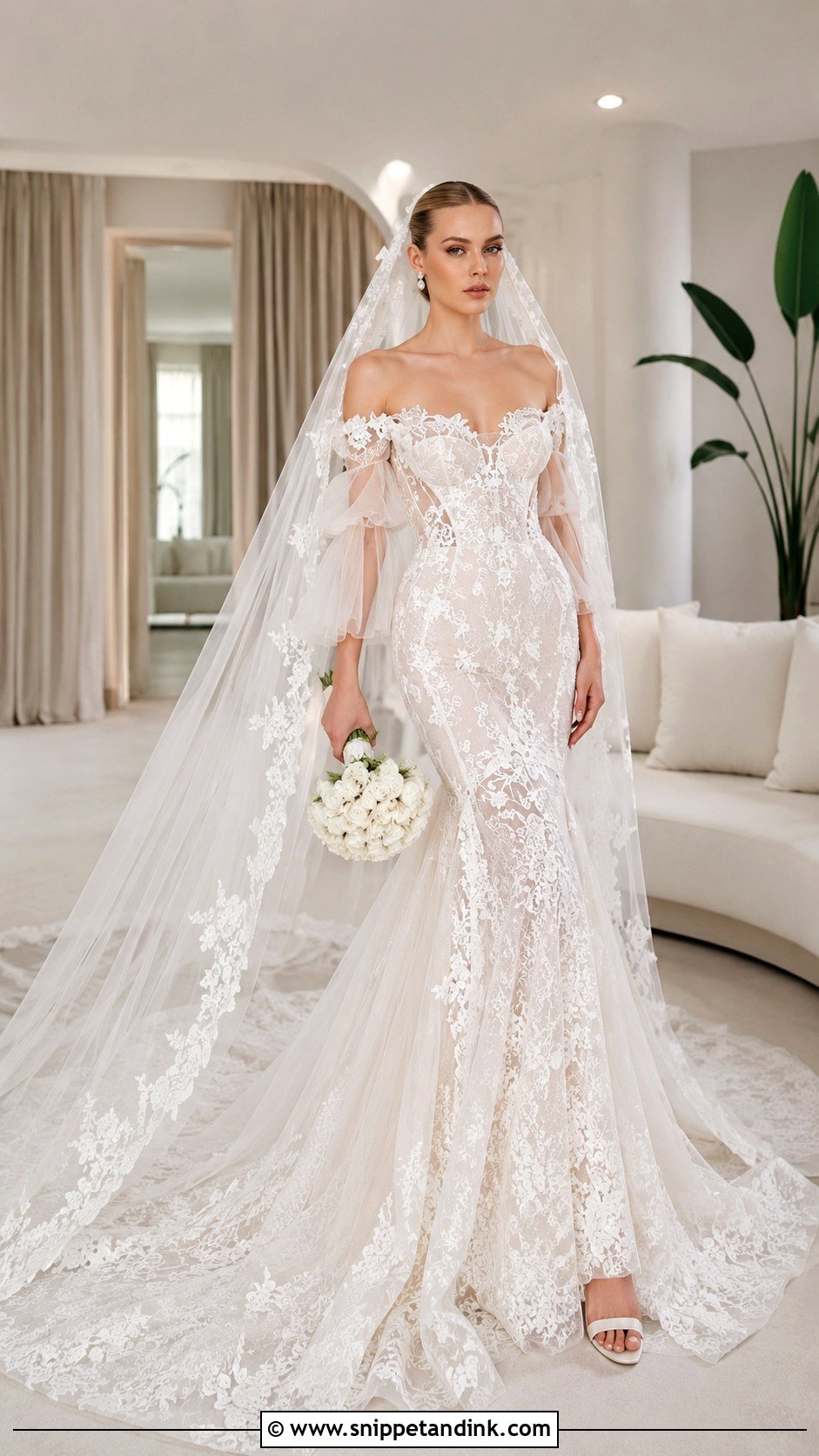 Galia Lahav Off Shoulder Bridal Gown - Snippet and Ink - 25 Galia Lahav Bridal Ideas