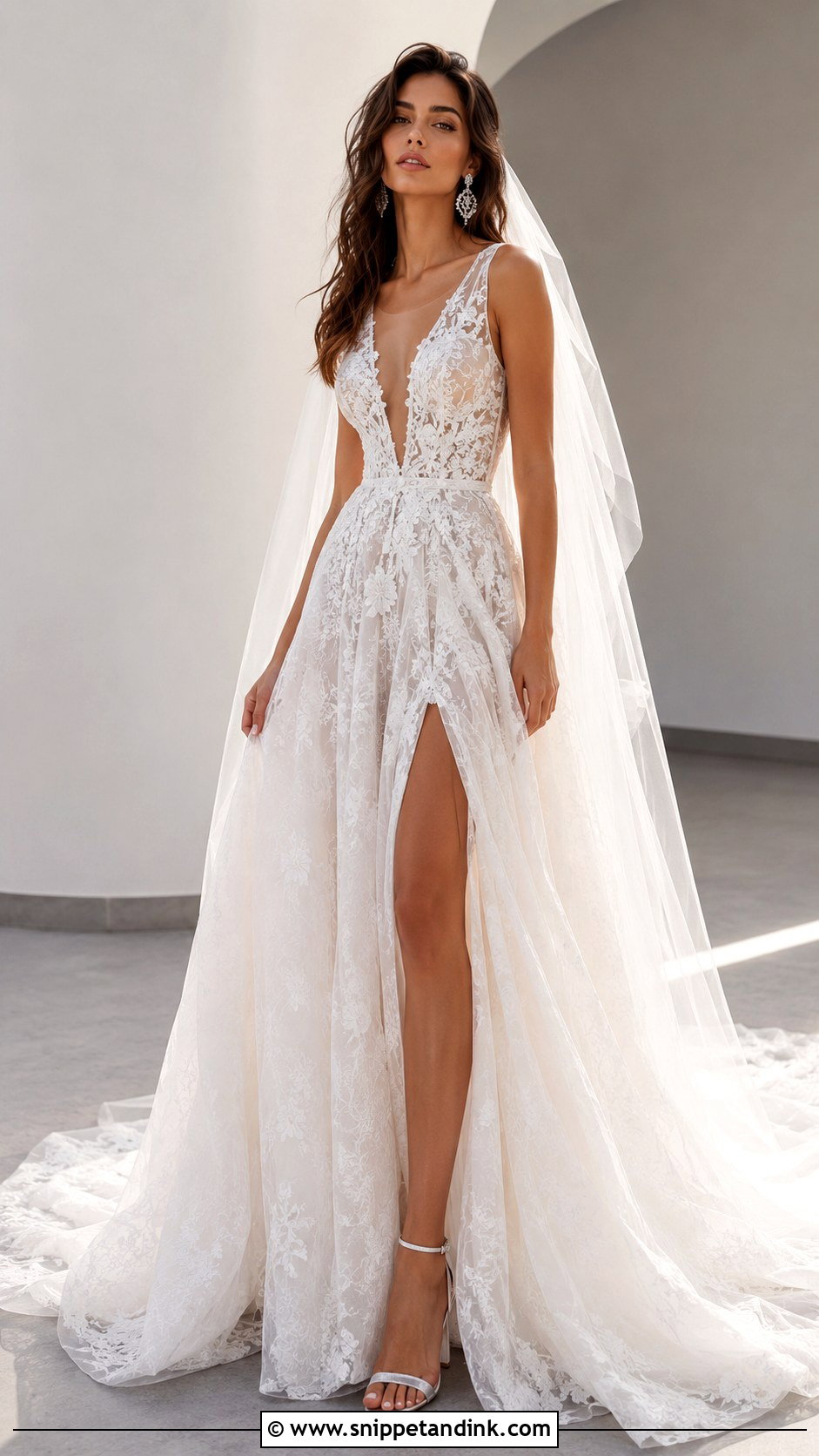 Galia Lahav Plunging Neckline Wedding Dress - Snippet and Ink - 25 Galia Lahav Ideas
