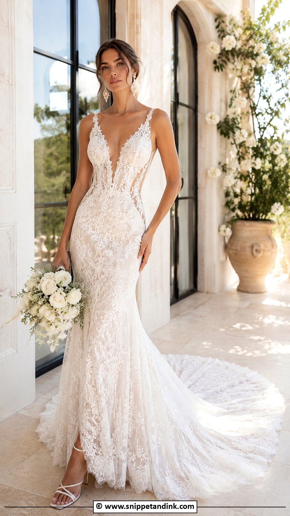 Galia Lahav Plunging Neckline Wedding Dress - Snippet and Ink - 30 Galia Lahav Wedding Dress Ideas