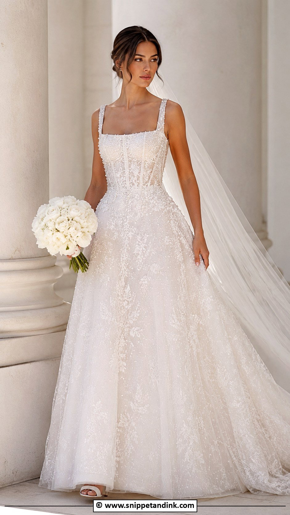 Galia Lahav Square Neck Wedding Dress - Snippet and Ink - 30 Galia Lahav Wedding Dress Ideas