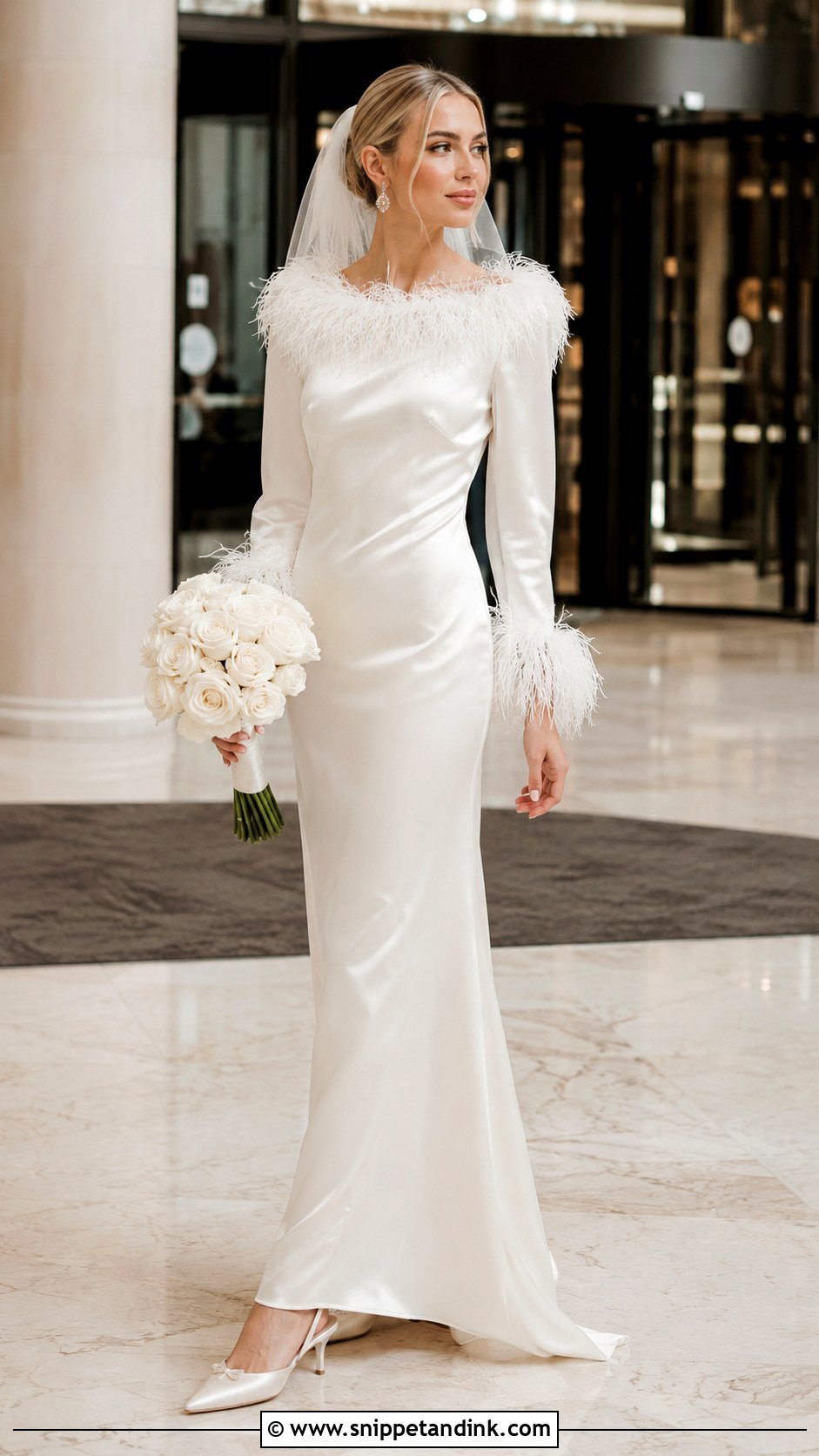 Galliano Feather Trim Wedding Dress - Snippet and Ink - 20 Galliano Wedding Dress Ideas