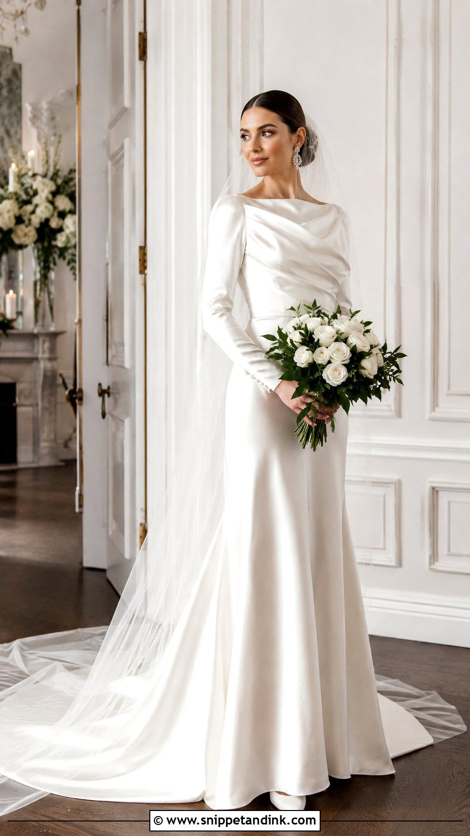 Galliano Long Sleeve Satin Wedding Dress - Snippet and Ink - 20 Galliano Wedding Dress Ideas