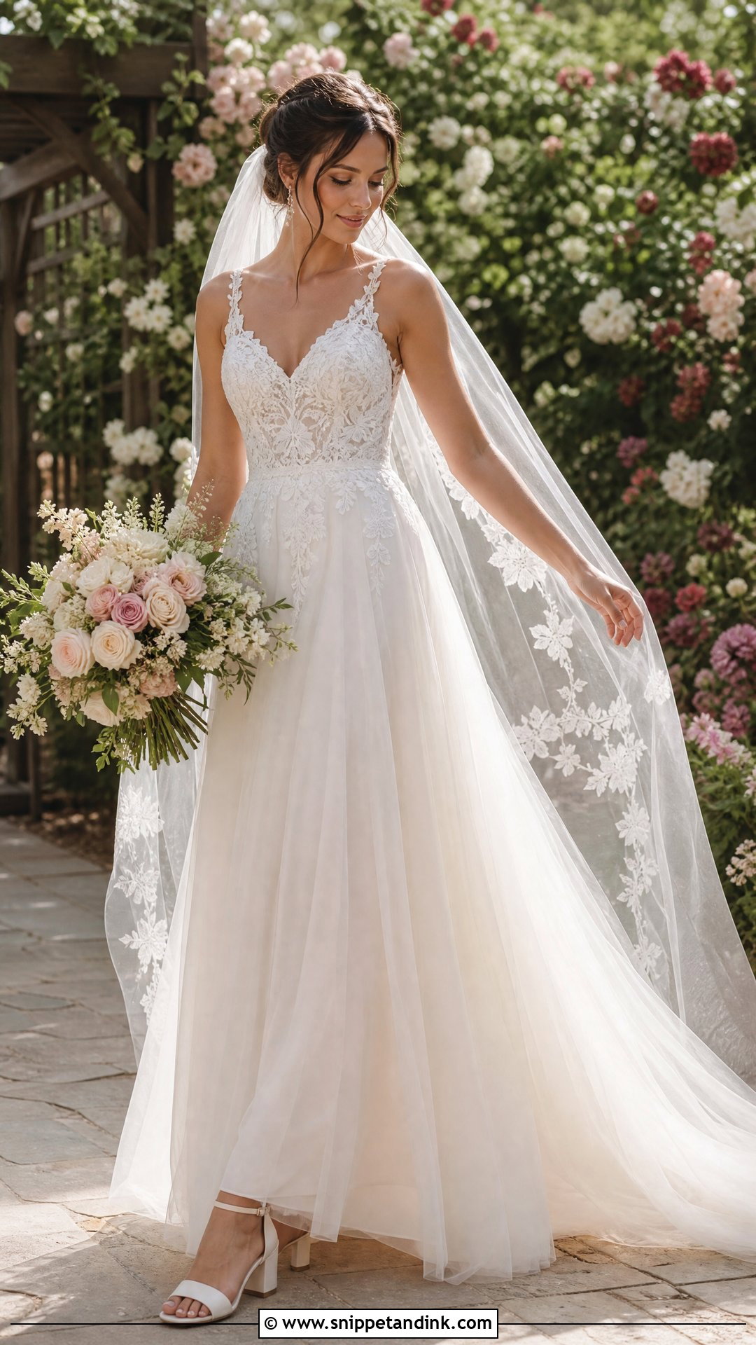 Garden A Line Wedding Gown - Snippet and Ink - 25 A Line Wedding Gown Ideas