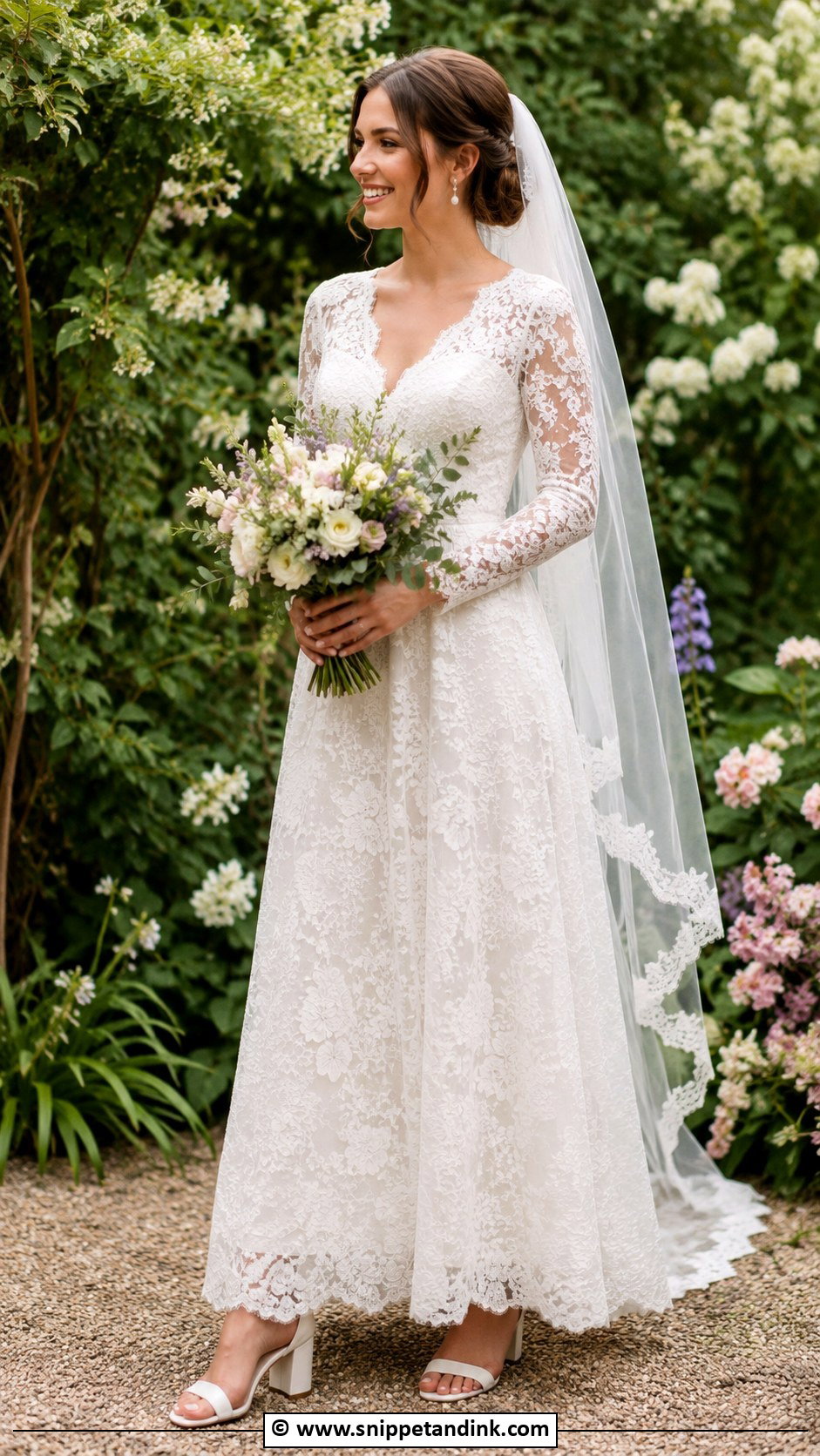 Garden Ankle Length Wedding Dress - Snippet and Ink - 30 Ankle Length Wedding Dress Ideas