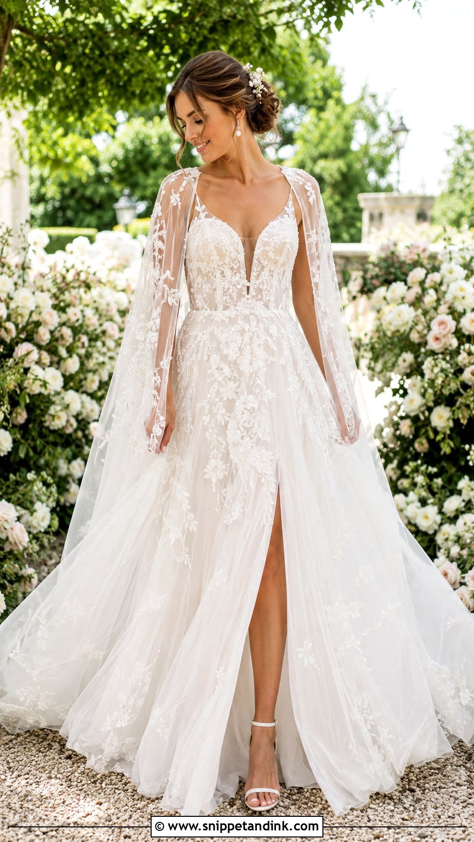 Garden Cape Wedding Dress - Snippet and Ink - 30 Wedding Dress with Cape Ideas