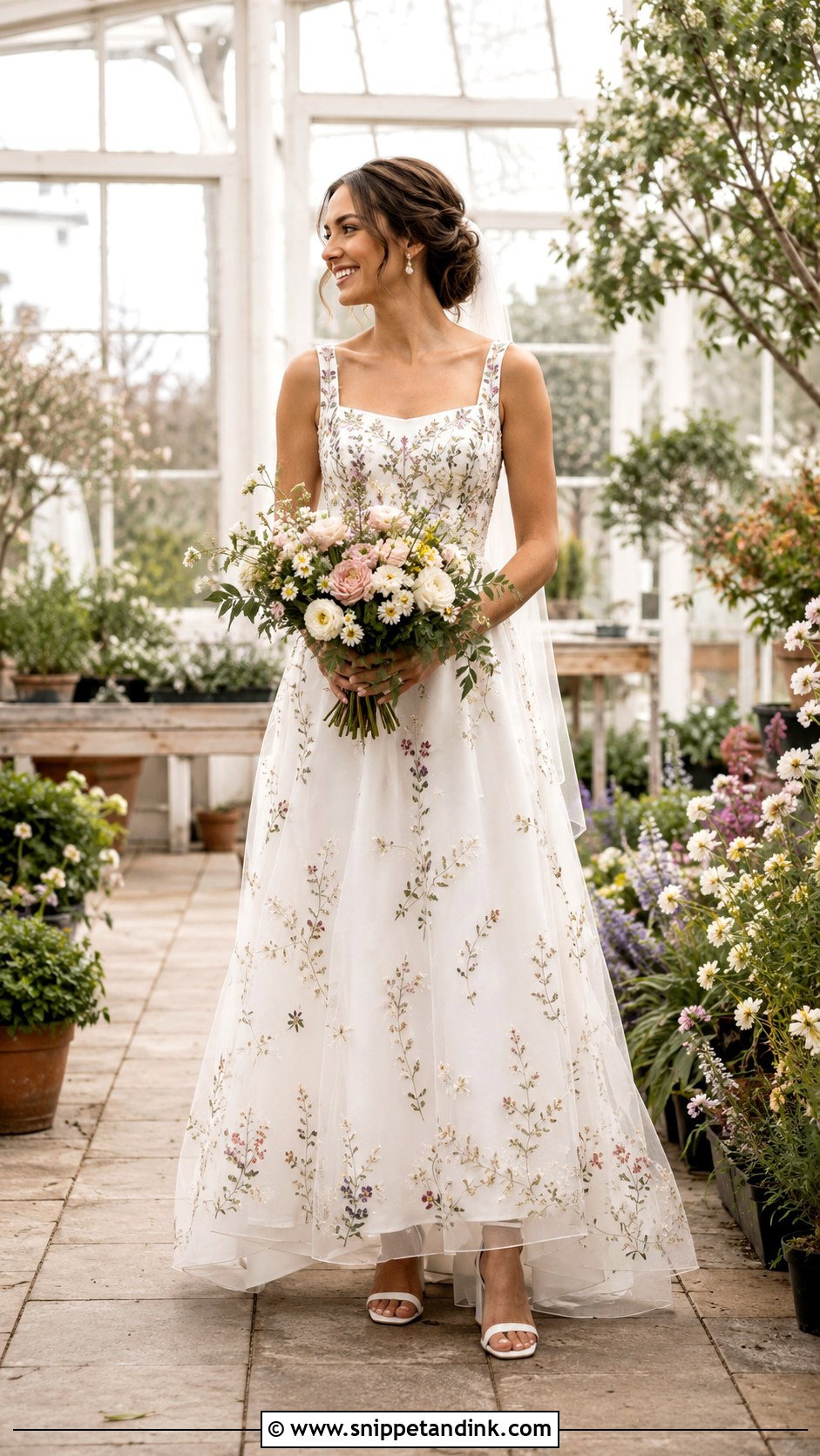 Garden Embroidered Wedding Dress - Snippet and Ink - 20 Easy Wedding Dress Ideas