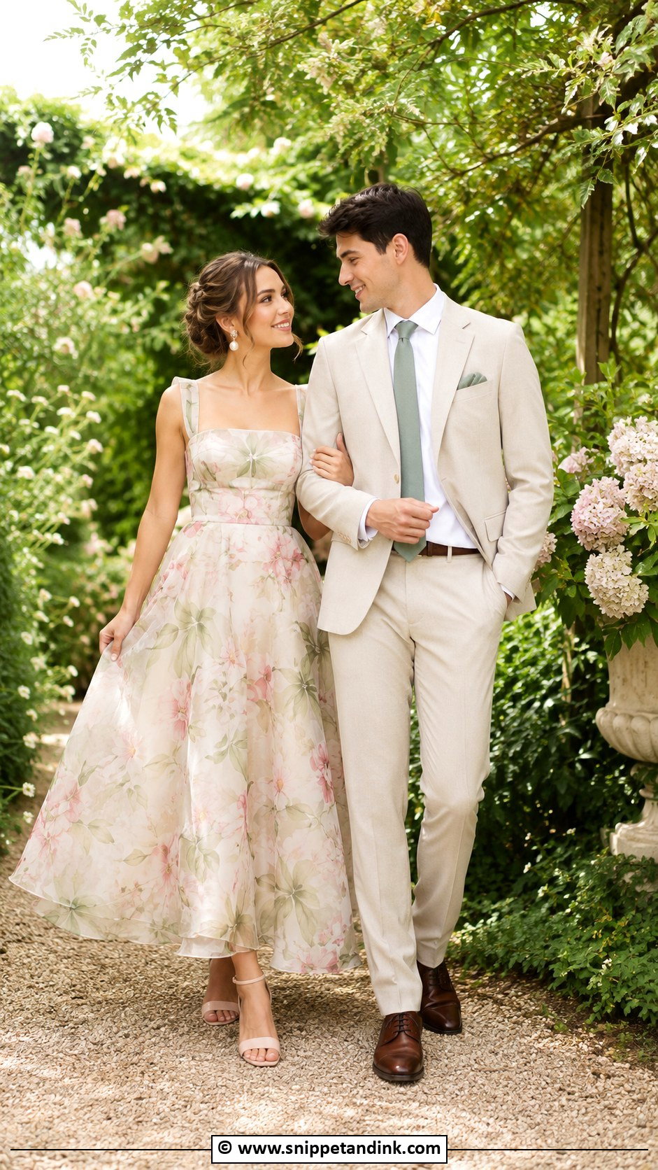 Garden Engagement Dress Couple - Snippet and Ink - 30 Engegment Dresses Couple