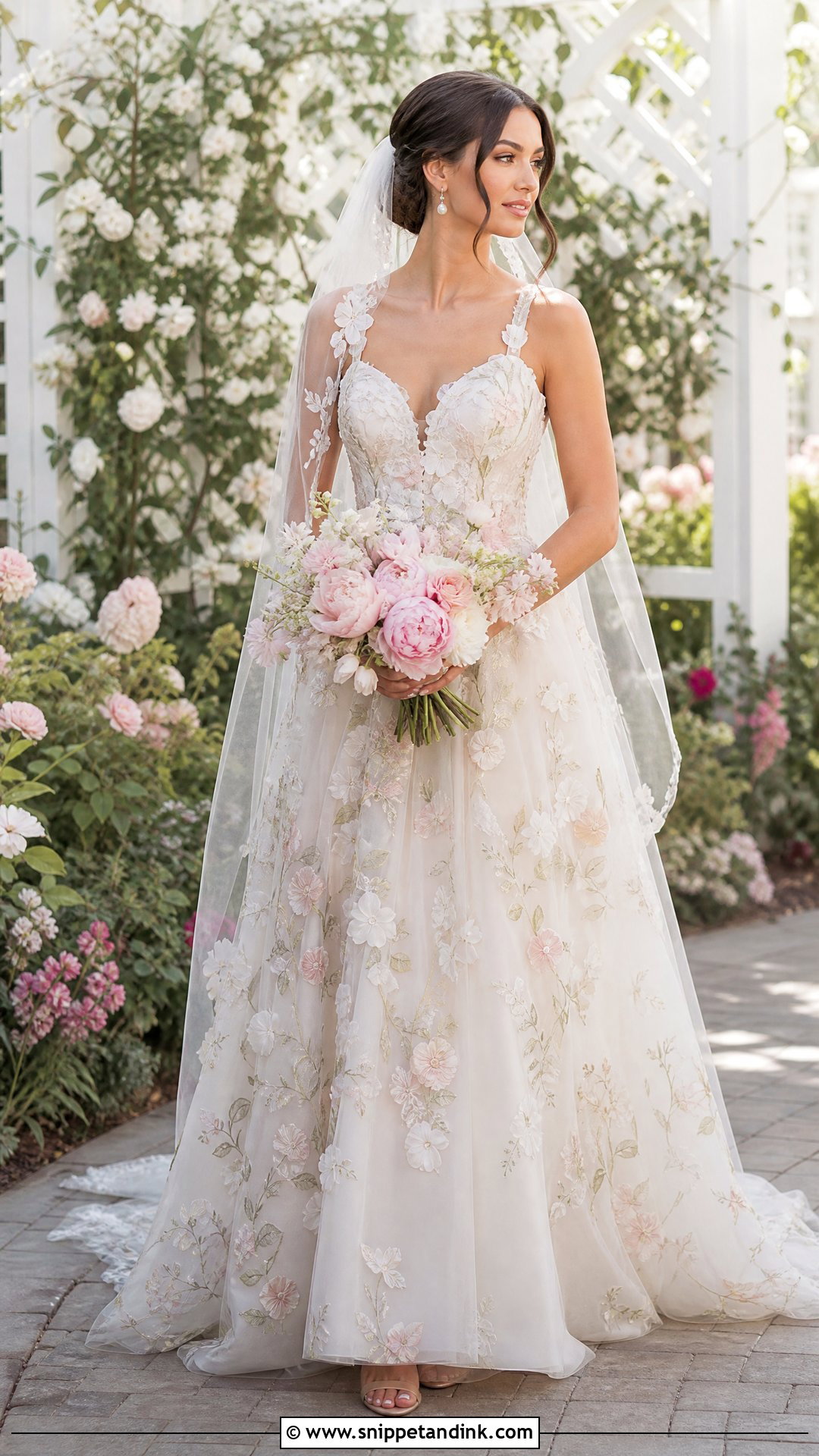 Garden Floral Wedding Gown - Snippet and Ink - 20 Wedding Gown Aesthetic Ideas