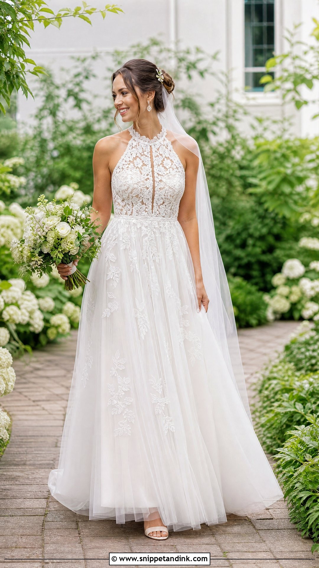 Garden Halter Wedding Gown - Snippet and Ink - 25 Halter Wedding Gown Ideas