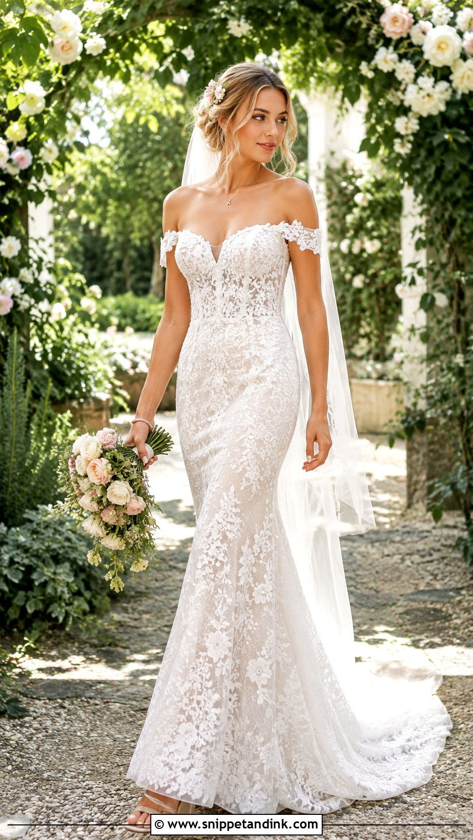 Garden Lace Mermaid Wedding Dress - Snippet and Ink - 30 Lace Mermaid Wedding Dress Ideas