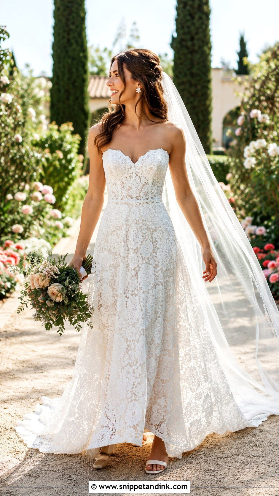 Garden Lace Sweetheart Wedding Dress - Snippet and Ink - 20 Lace Sweetheart Wedding Dress Ideas