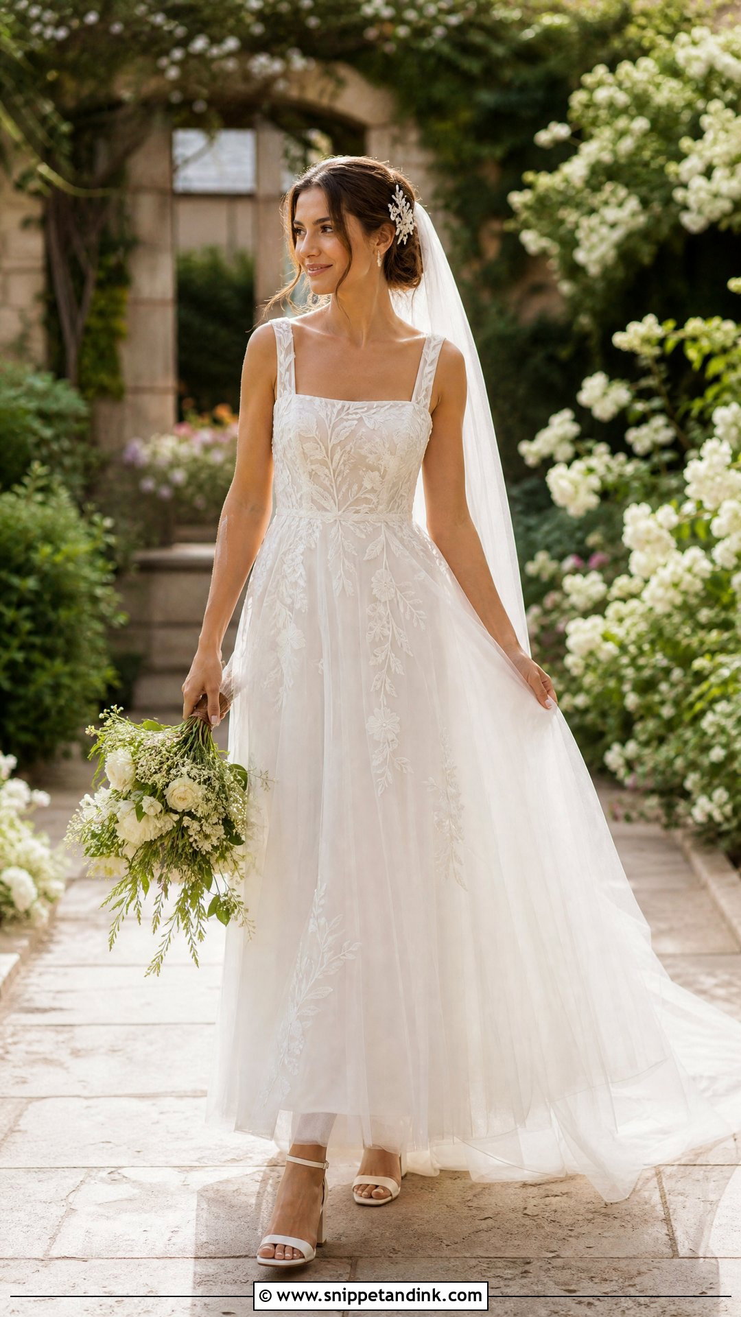 Garden Lace Wedding Dress - Snippet and Ink - 20 Flowy Lace Wedding Dress Ideas