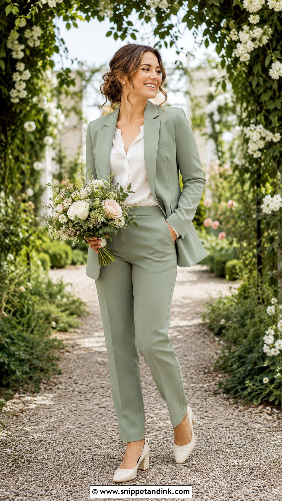 Garden Lesbian Wedding Outfit - Snippet and Ink - 30 Lesbian Wedding Outfits