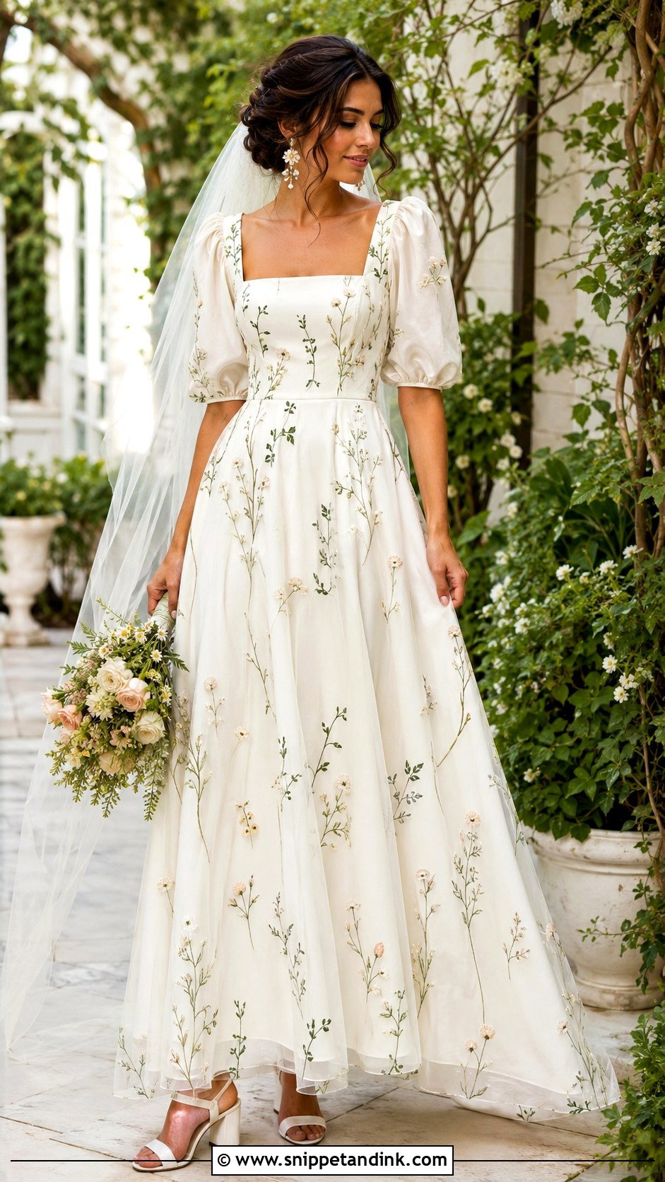 Garden Milkmaid Wedding Dress - Snippet and Ink - 20 Milkmaid Wedding Dress Ideas