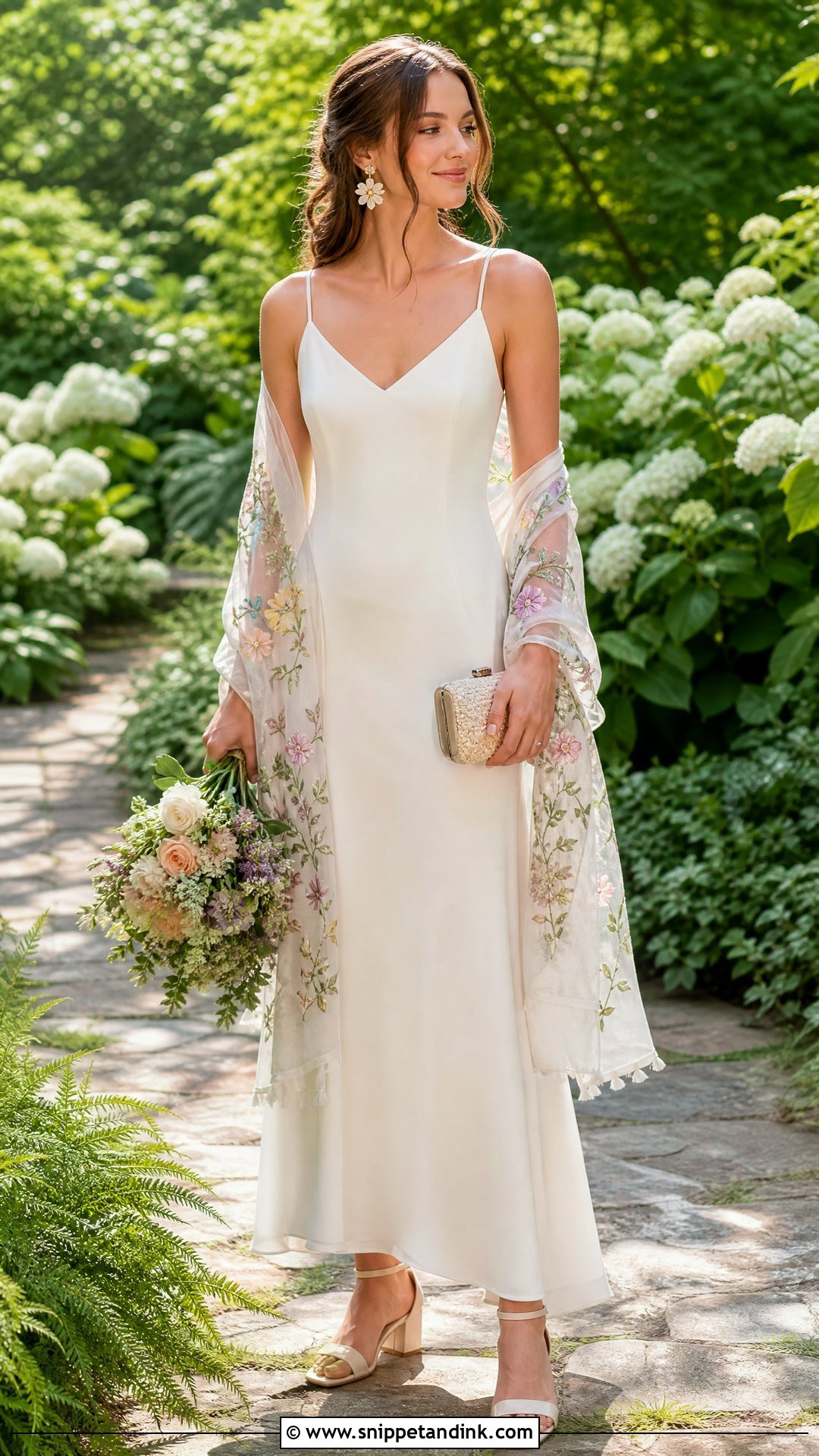 Garden Wedding Dress With Floral Shawl - Snippet and Ink - 25 Wedding Dress with Shawl Ideas