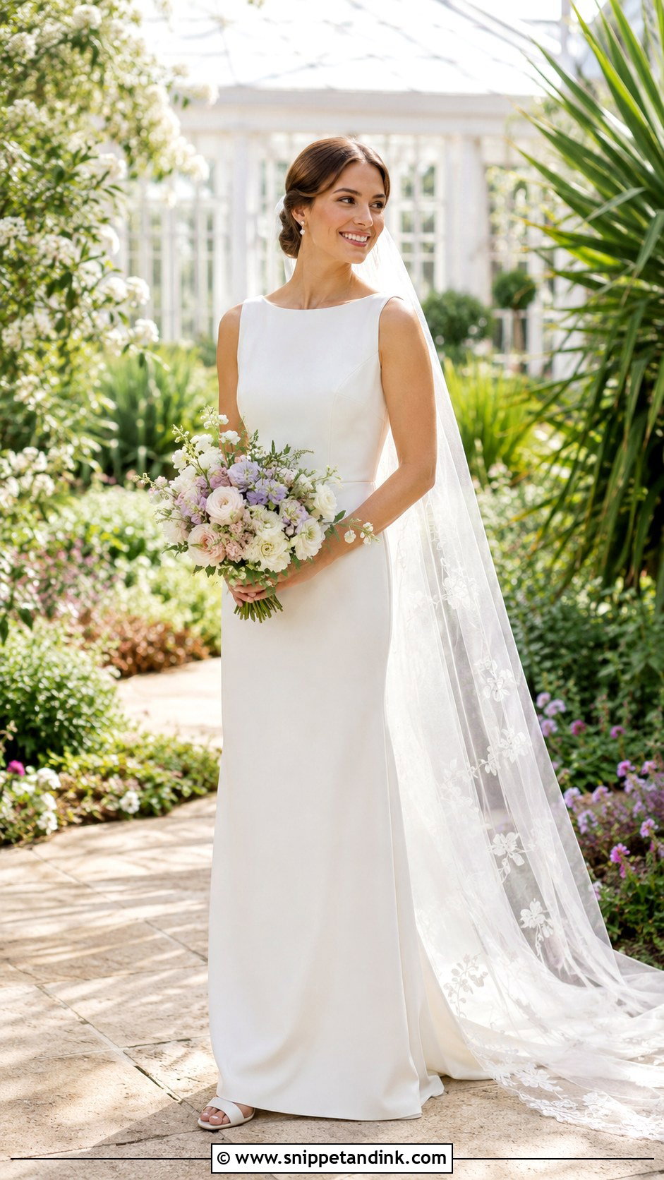 Garden Wedding Dress With Floral Veil - Snippet and Ink - 20 Natural Wedding Dress Ideas